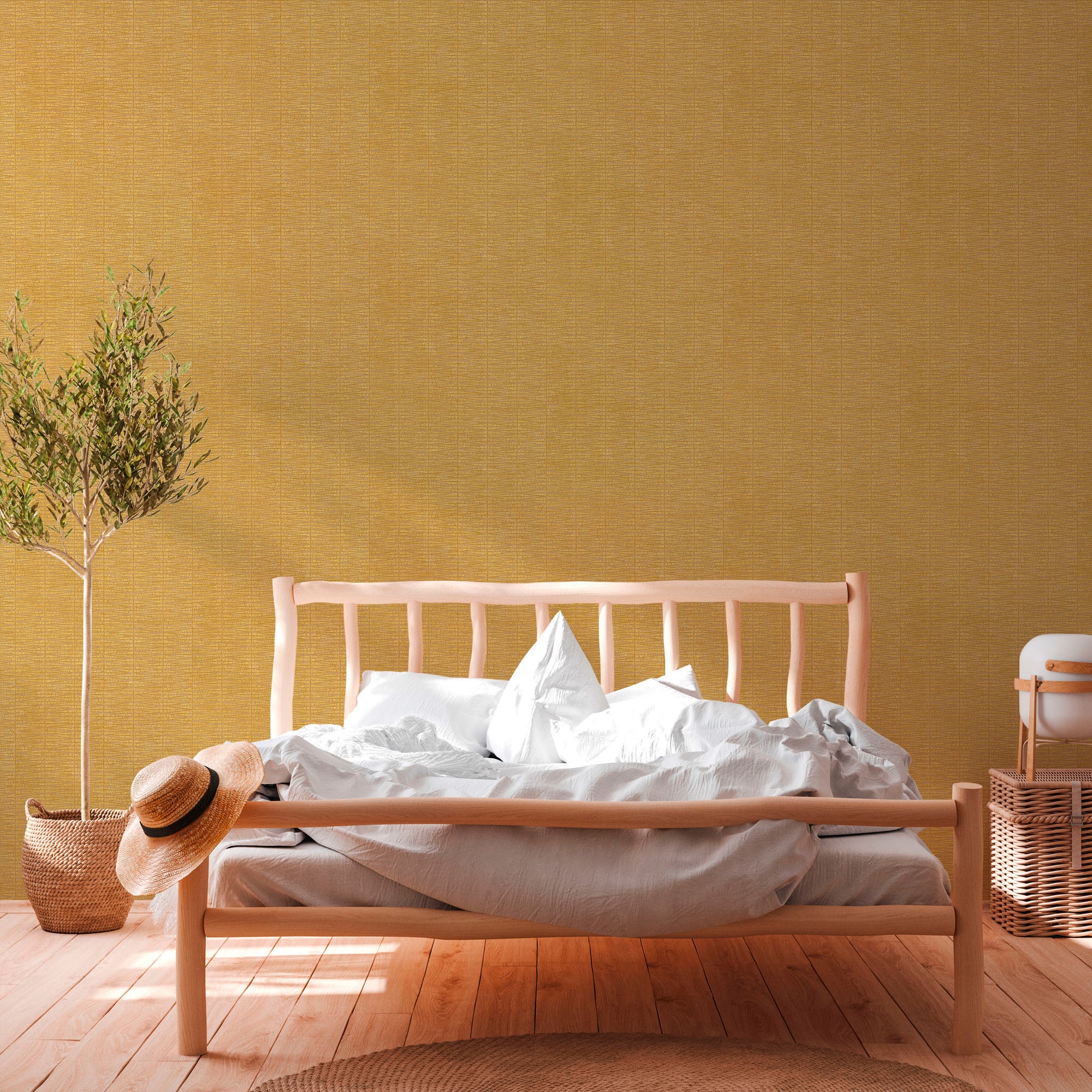 A.S. Création Vliestapete »Hygge«, Flechtoptik-glänzend-Strukturmuster, Metallic Tapete Struktur Tapeten Wohnzimmer Schlafzimmer Küche Design