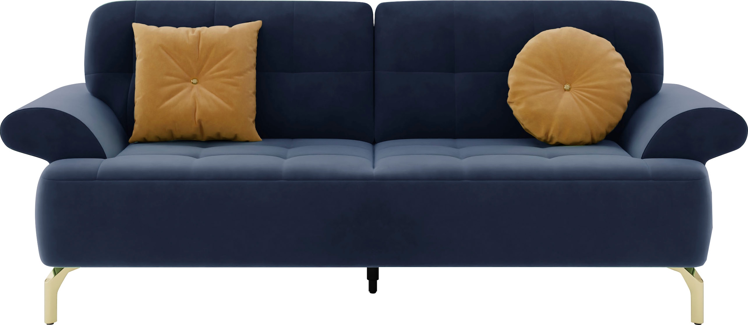 sit&more 2,5-Sitzer »Orient 1«, inkl. 2 Zierkissen mit Strass-Stein, goldfarbene Metallfüße