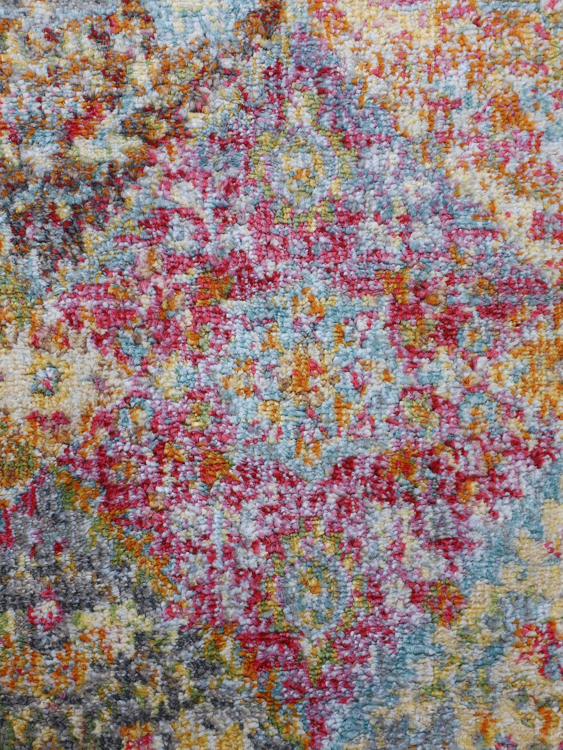 carpetfine Teppich »Harleen«, rund, 8 mm Höhe, Kurzflor, farbenfroher Vintage Look, Wohnzimmer
