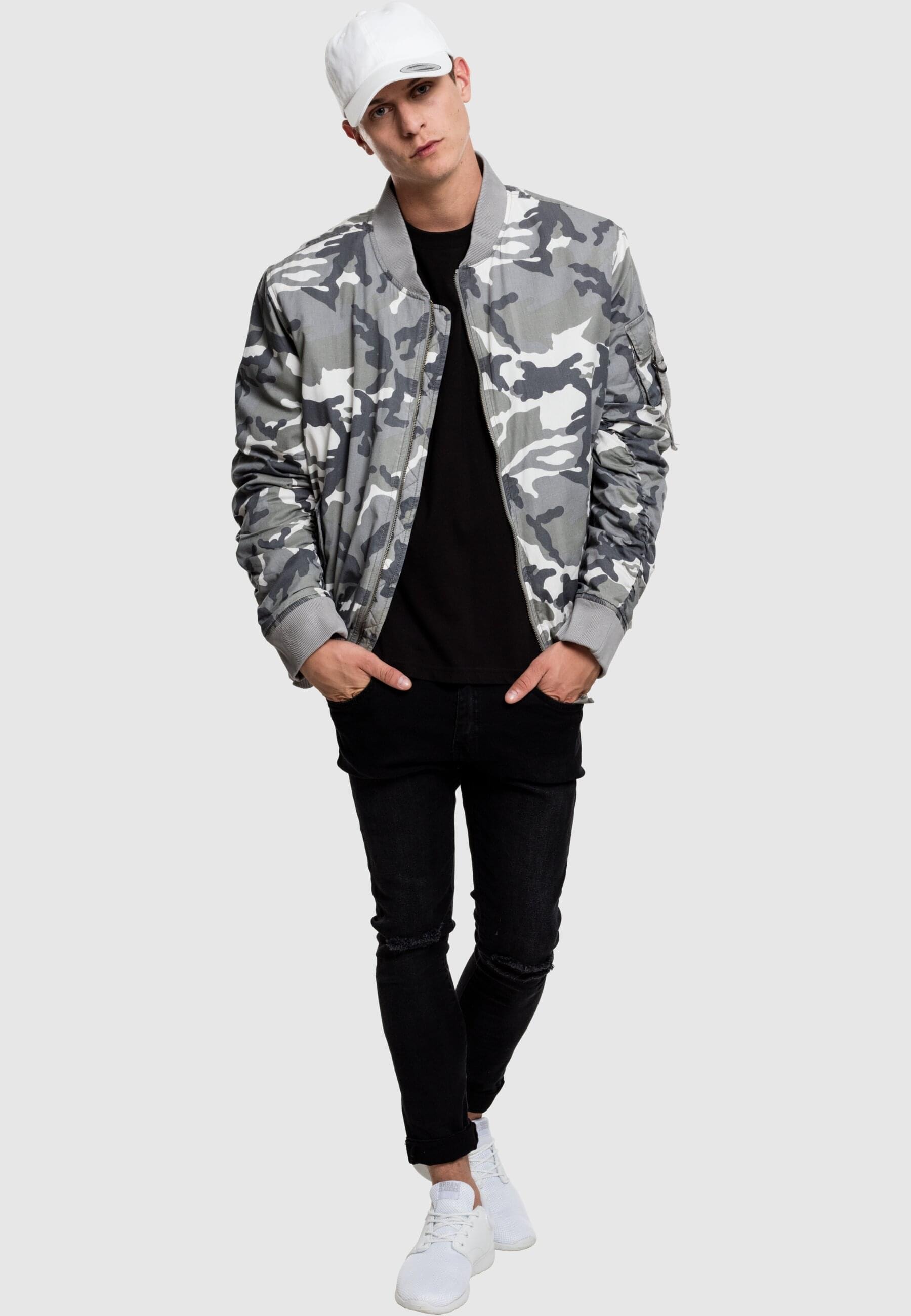 URBAN CLASSICS Bomberjacke »Urban Classics Herren Vintage Camo Cotton Bomber Jacket«, (1 St.), ohne Kapuze