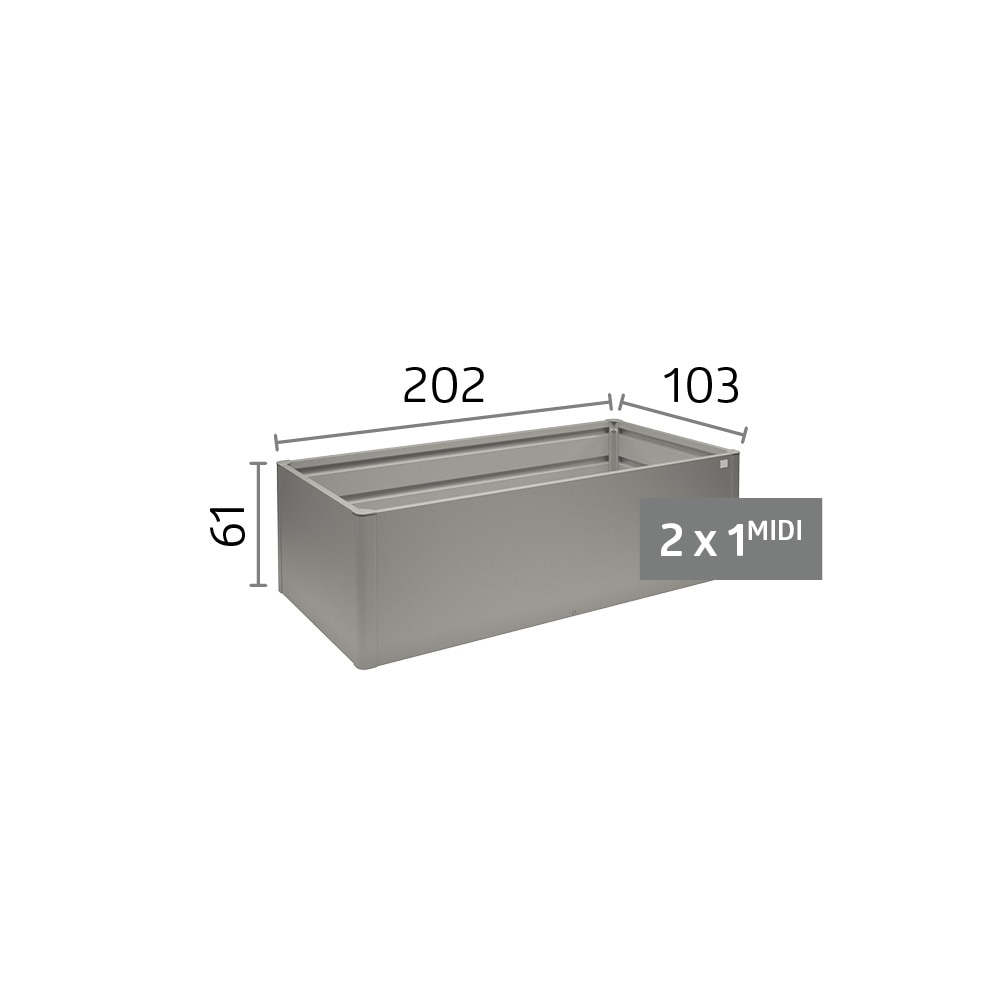 Biohort Hochbeet »Gr.2x1 midi ,verschiedene Farben« 201,6x 103,1x 61 cm, extrem langlebig, aus Metall