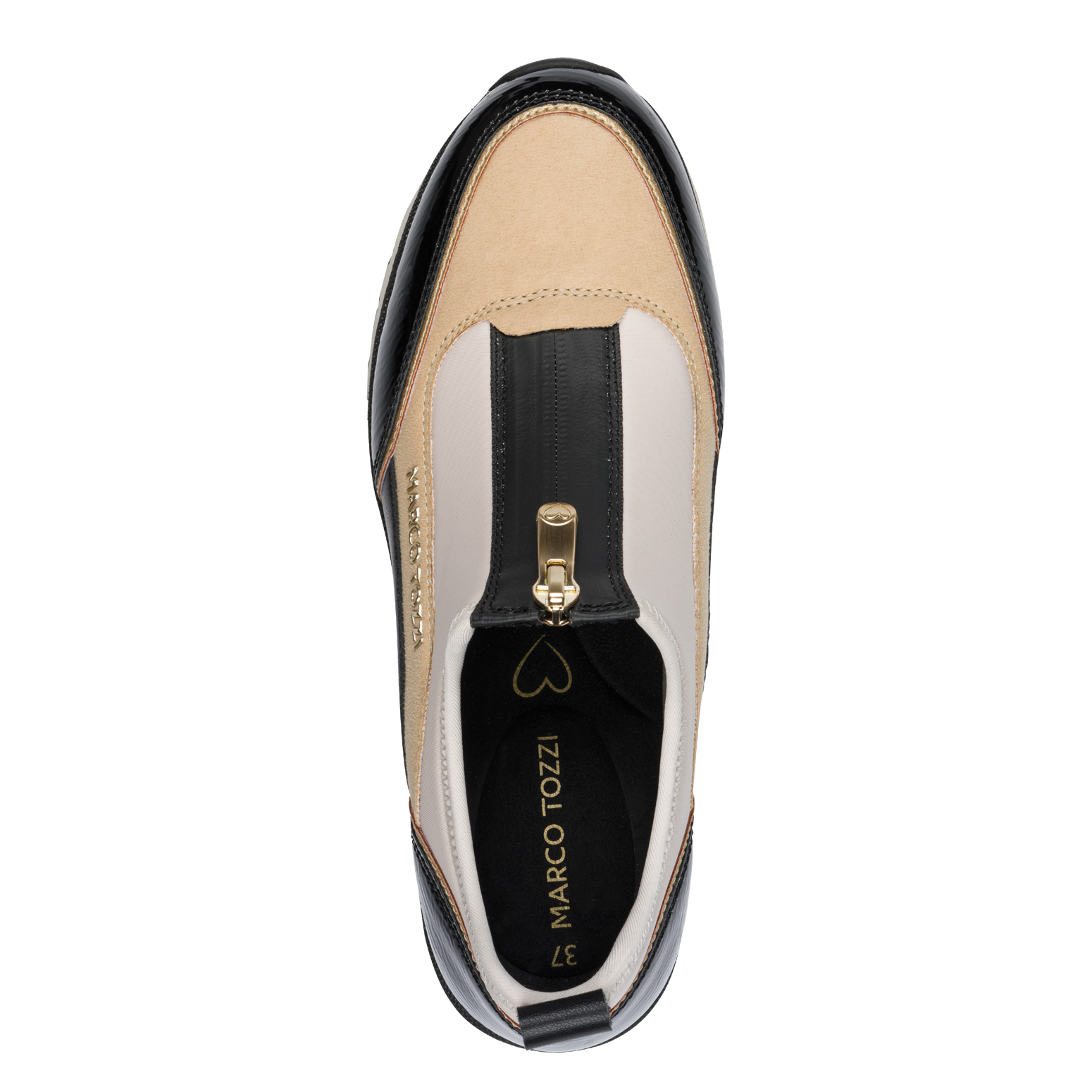 MARCO TOZZI Slip-On Sneaker, Keilabsatz, Halbschuh, Freizeitschuh mit Front-Reißverschluss