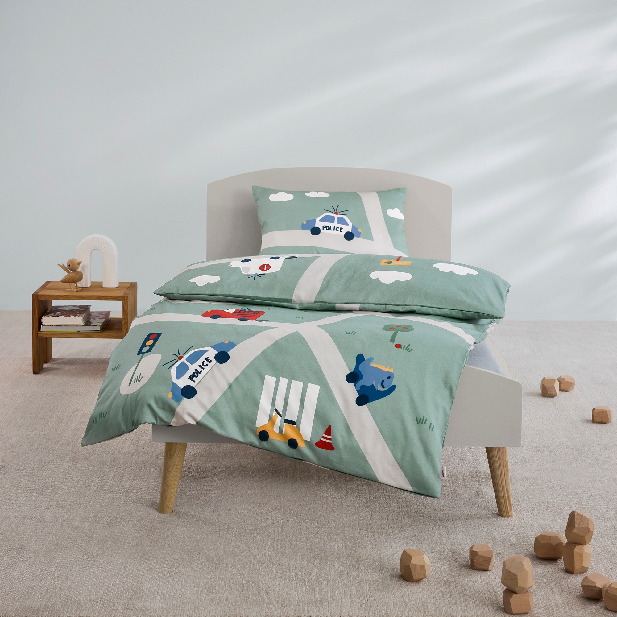 s.Oliver Kinderbettwäsche "Satinbettwäsche s.Oliver Junior Straßen" 2 Stk. günstig online kaufen