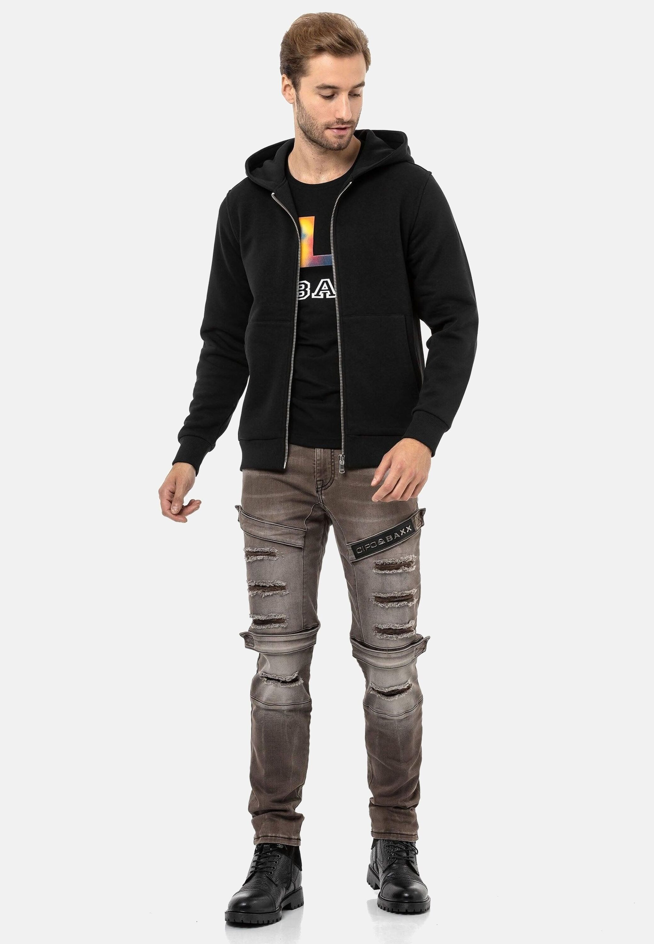 Cipo & Baxx Sweatjacke »Jacken«, mit Kapuze, CL556