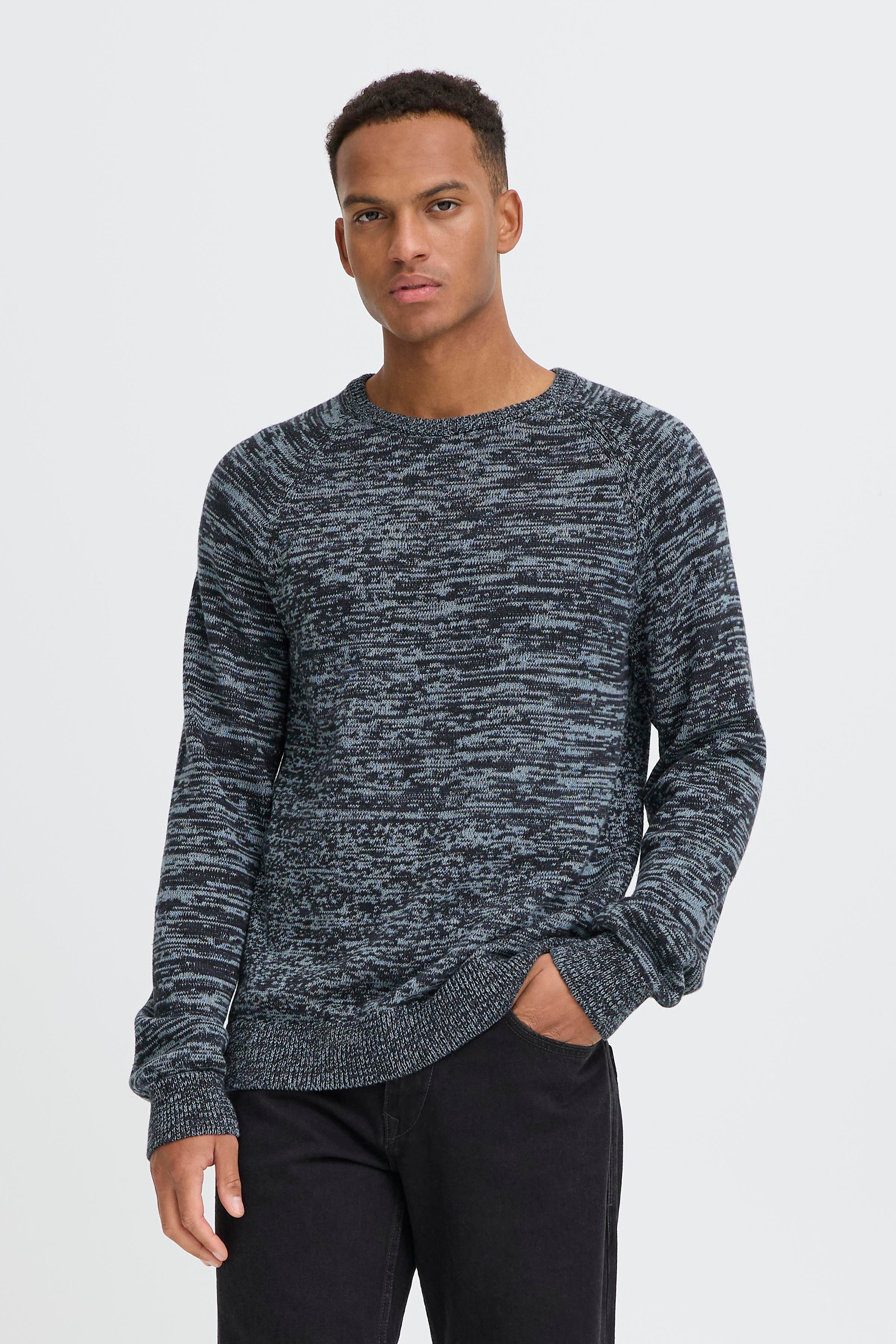 Blend Strickpullover "BHBENJAMIN CREW KNIT" aus Baumwolle, Regular Fit, Feinstrick, mit Rundhalsausschnitt