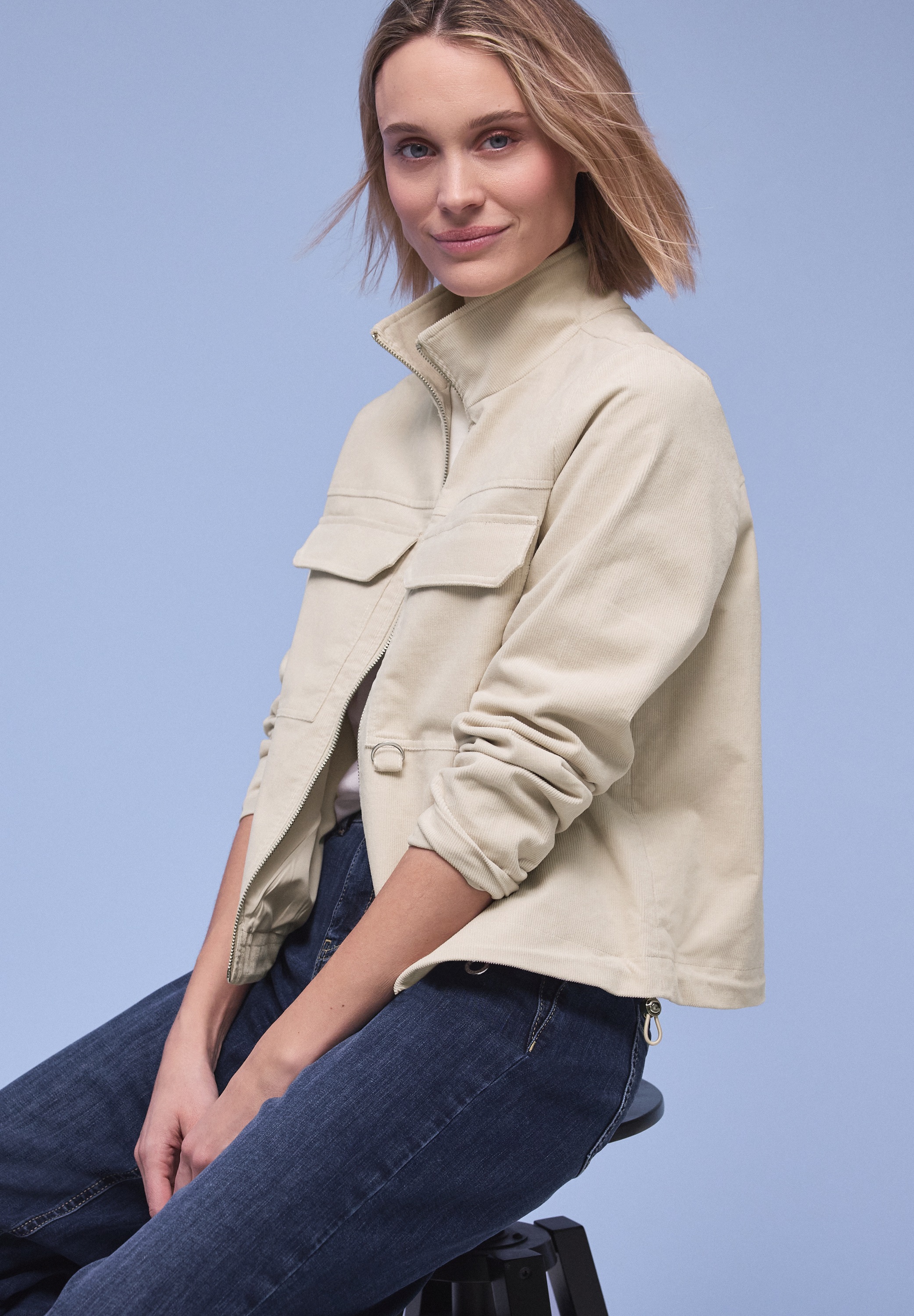 STREET ONE Cordjacke ohne Kapuze in Cord-Optik günstig online kaufen