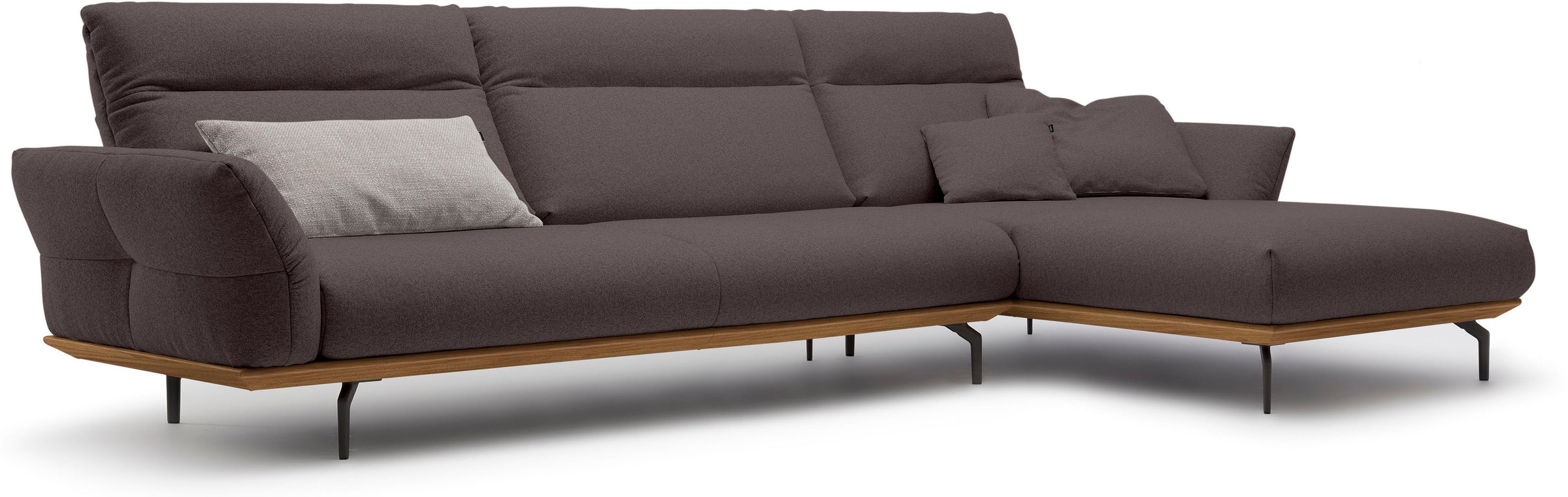 Creation BY ROLF BENZ Ecksofa "CR.460", Sockel in Nussbaum, Winkelfüße in U günstig online kaufen