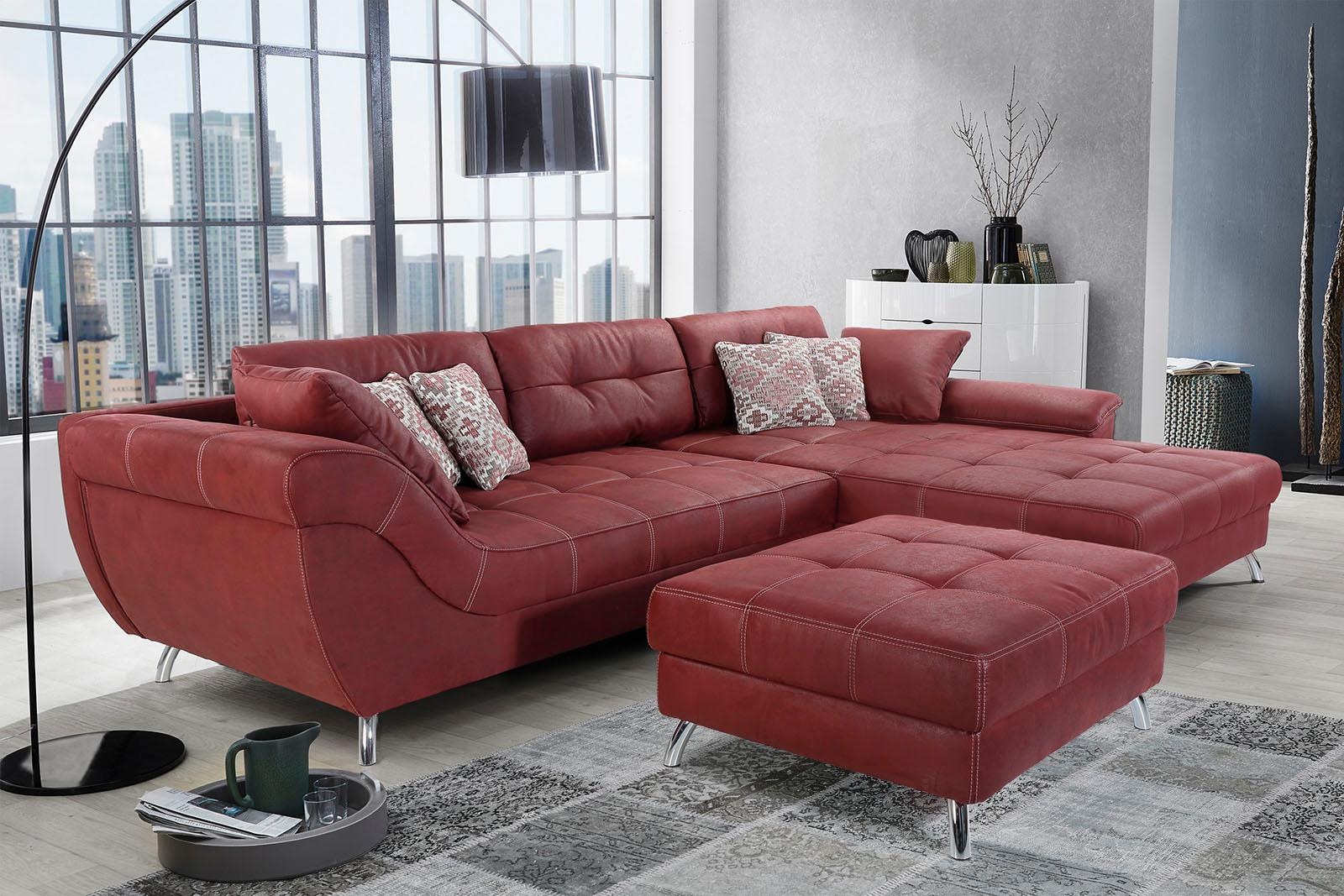 Jockenhöfer Gruppe Ecksofa "San Francisco L-Form, B: 358 cm" mit Zierkissen günstig online kaufen