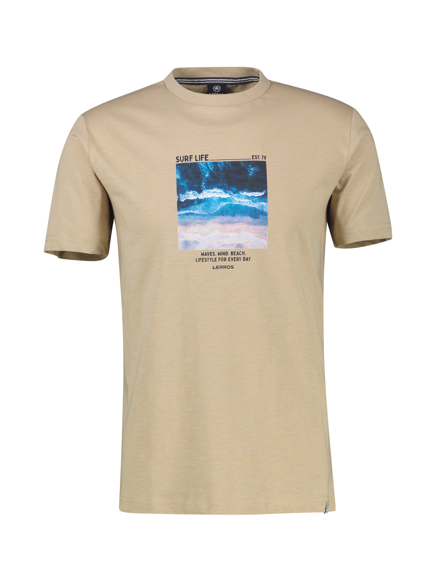 LERROS T-Shirt »Sportliches T-Shirt mit Surfer-Motiv-Print, reine Baumwolle«