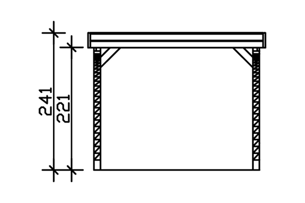 Skanholz Einzelcarport »Friesland Set 6«, Fichtenholz, 270 cm, dunkelgrau