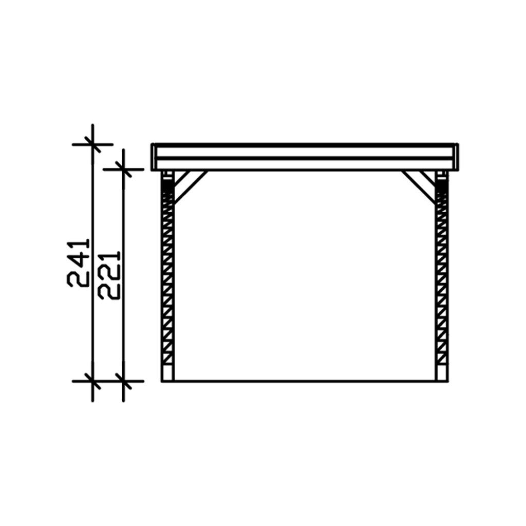 Skanholz Einzelcarport »Friesland Set 6«, Fichtenholz, 270 cm, dunkelgrau