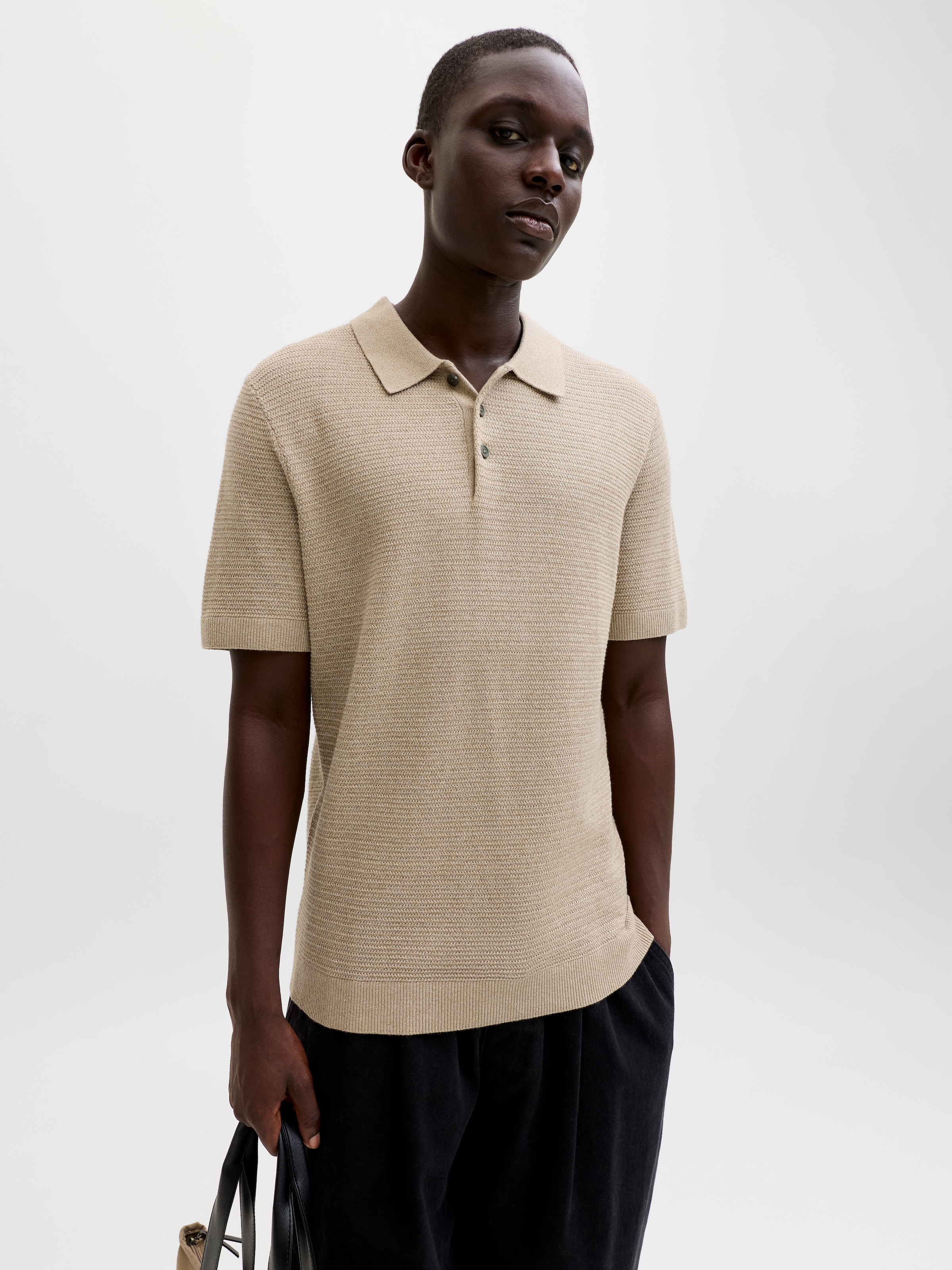 Jack & Jones Polokragenpullover »JPRBLURILEY KNIT POLO SS SN« Baumwolle, regular fit