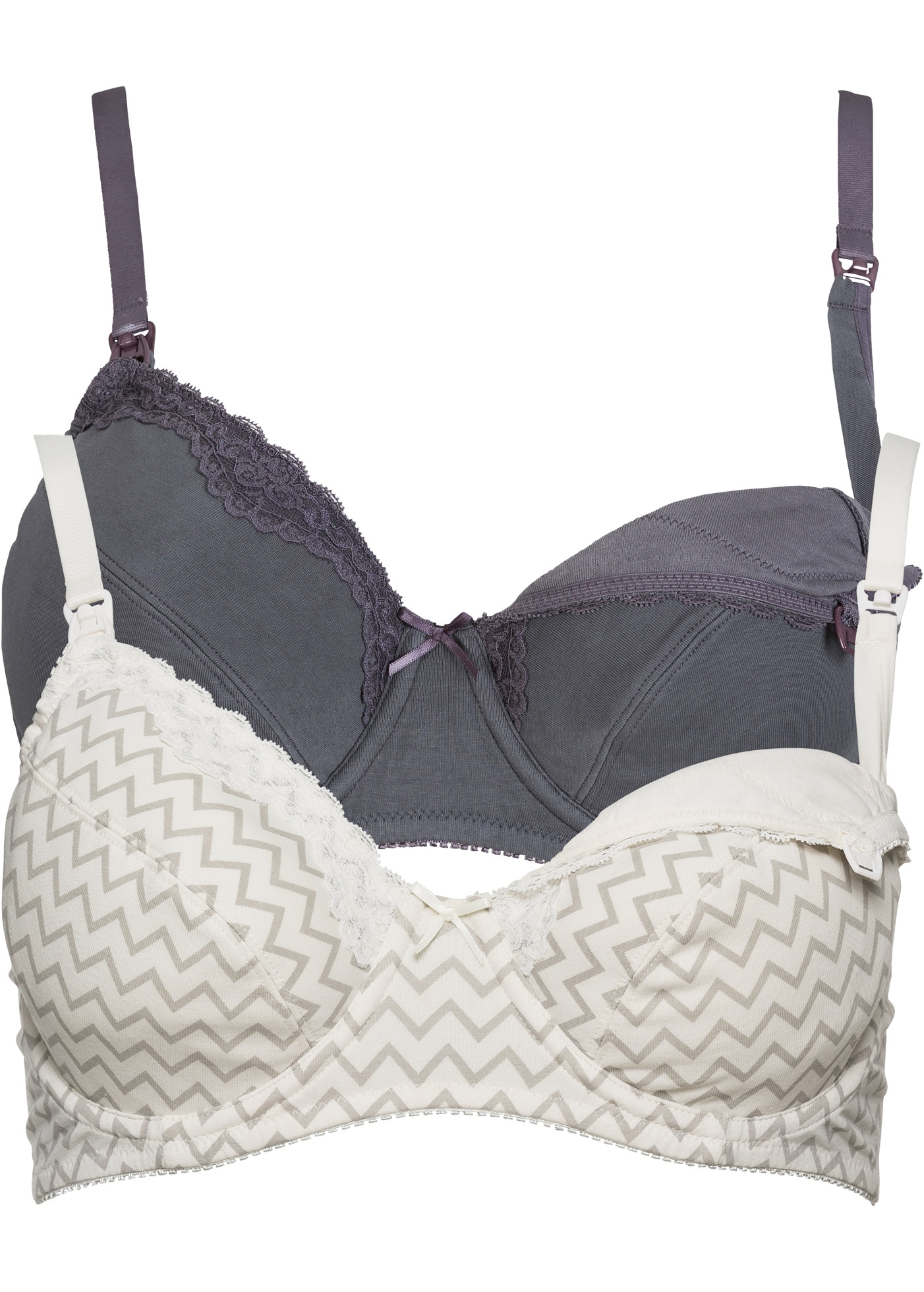 Bonprix Maternity Underwire Nursing Bra Cotton Grey 90C