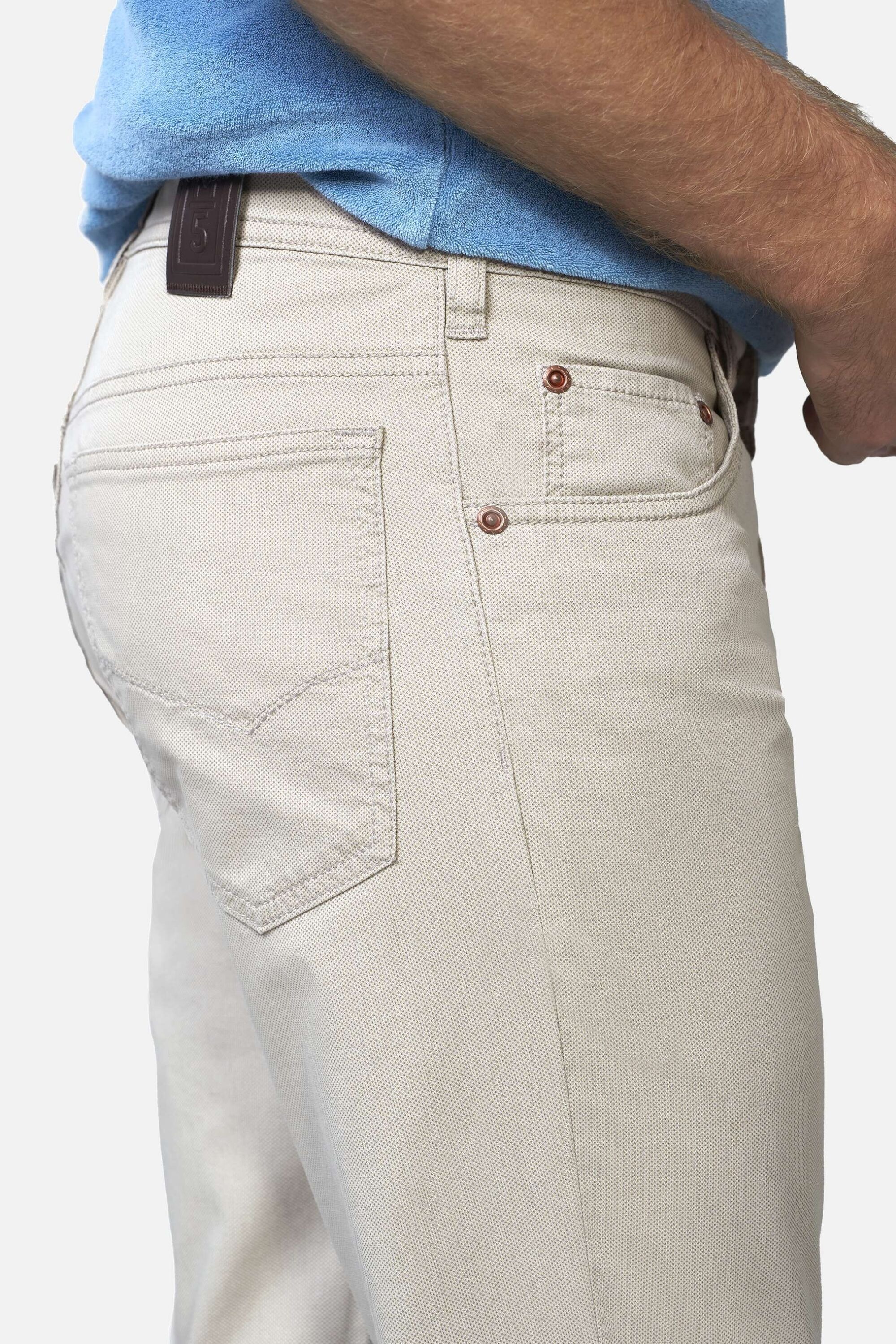 5-Pocket-Jeans MEYER "M5 Five 1-6075", Damen, Gr. 33, Länge 32, beige, 96% Baumwolle, 4% Elasthan, unifarben, Basic, relaxed fit lang, Jeans 5-Pocket-Jeans, aus reiner Bio-Baumwolle 3