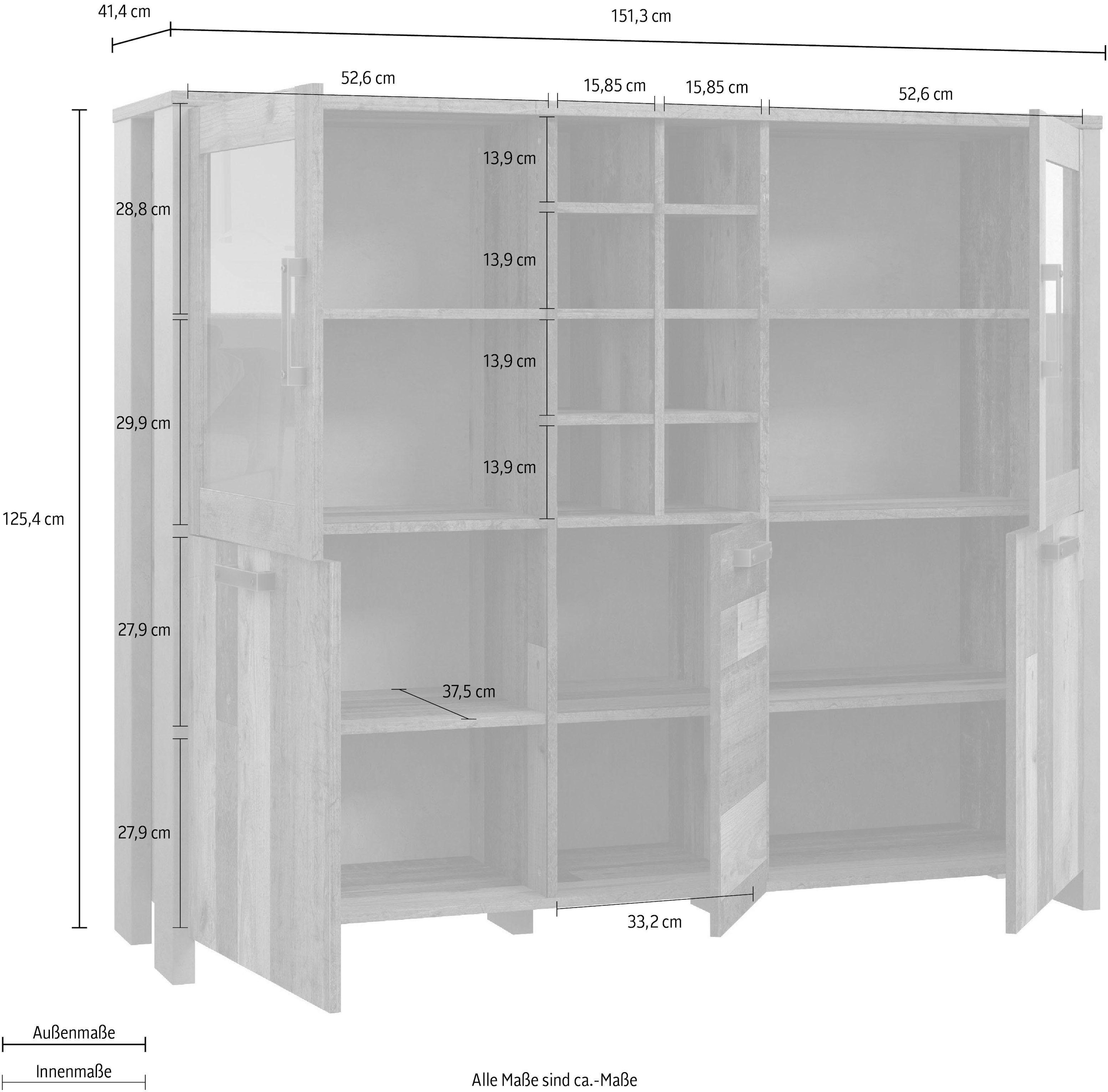 FORTE Highboard, Breite 151 cm