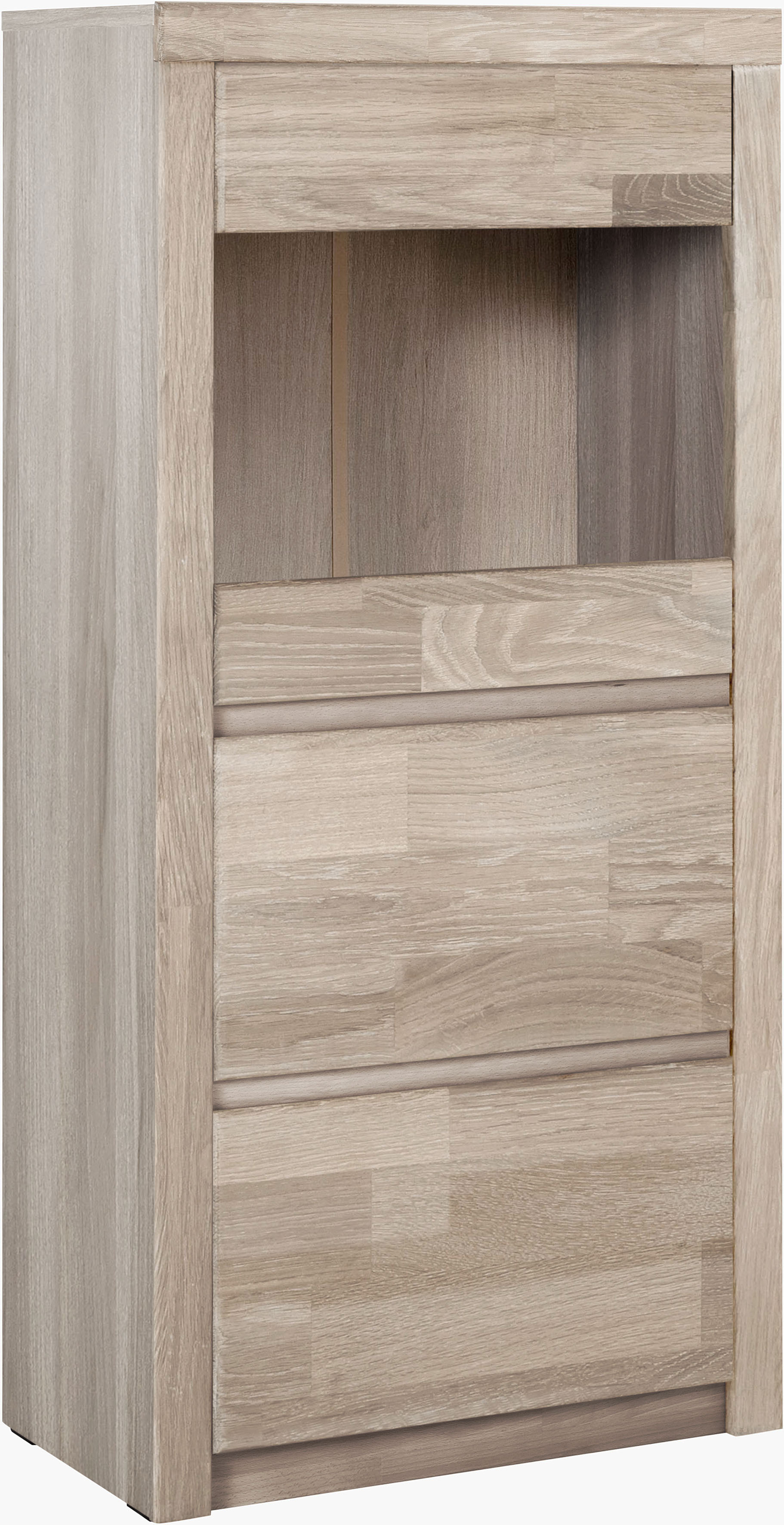 OTTO home Vitrine "Silkeborg" schöne grifflose Optik, teilmassiv