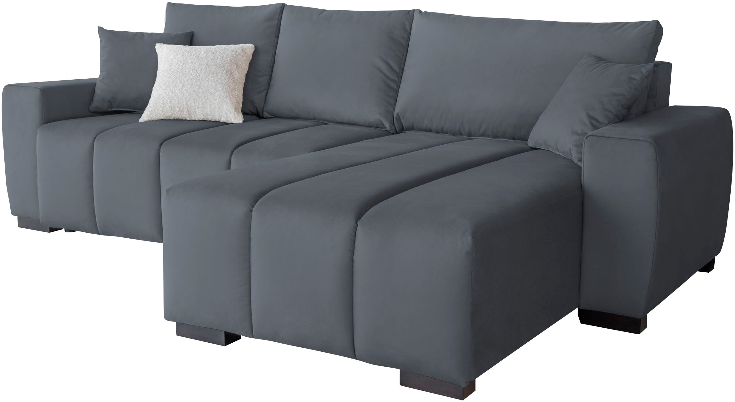 Home affaire Ecksofa "L-Form Bello" mit Bettfunktion, Bettkasten, Frei im R günstig online kaufen