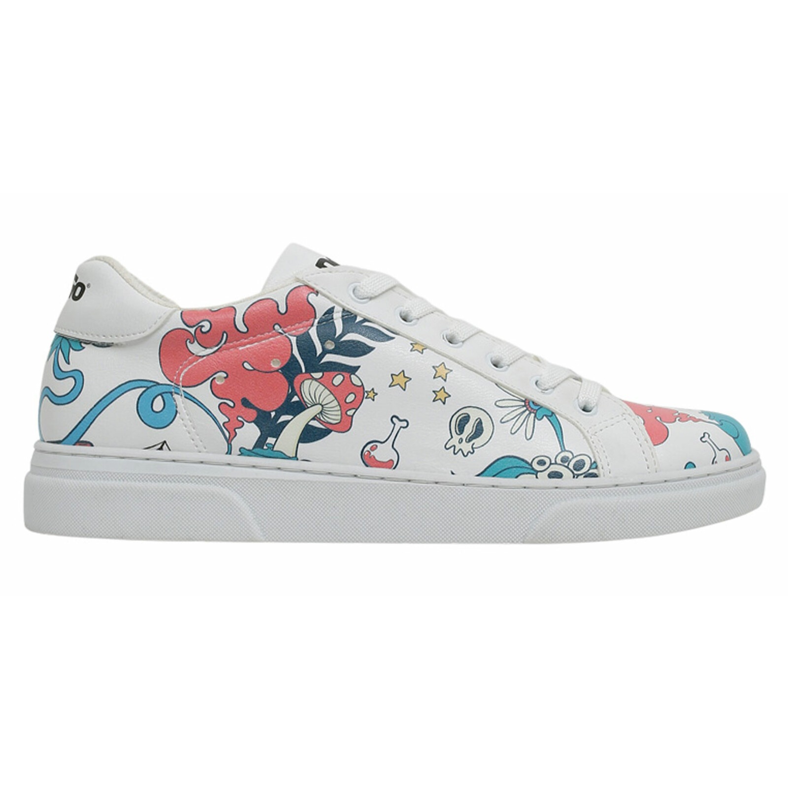 Sneaker DOGO "Ace Low-Top Sneaker Open Your Mind Damen Sneaker", Damen, Gr. 37, Normalschaft, weiß, Lederimitat, Schuhe Sneaker, Handgefertigt 3