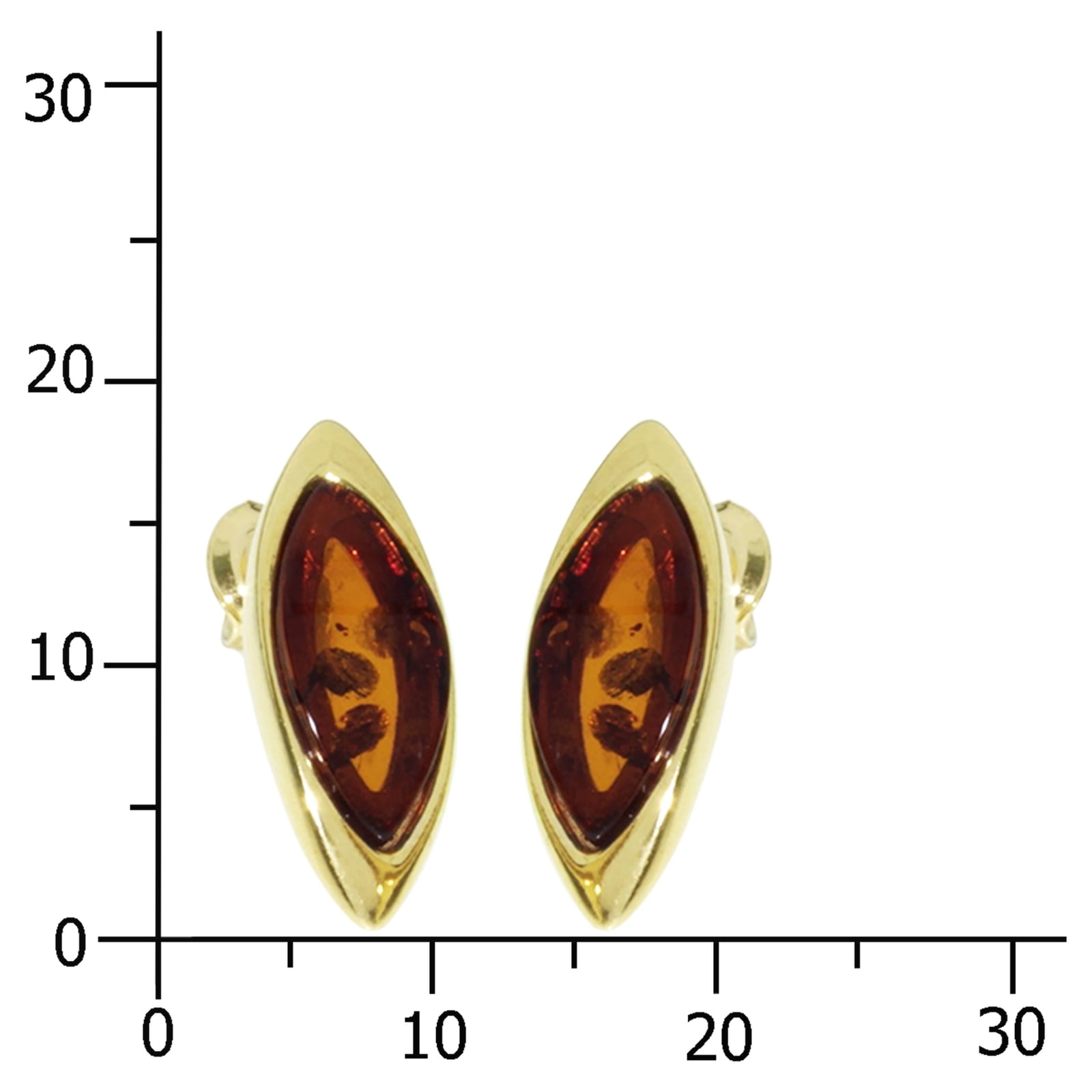 OSTSEE-SCHMUCK Paar Ohrstecker »- Tonje - Silber 925/000, vergoldet - Bernstein«