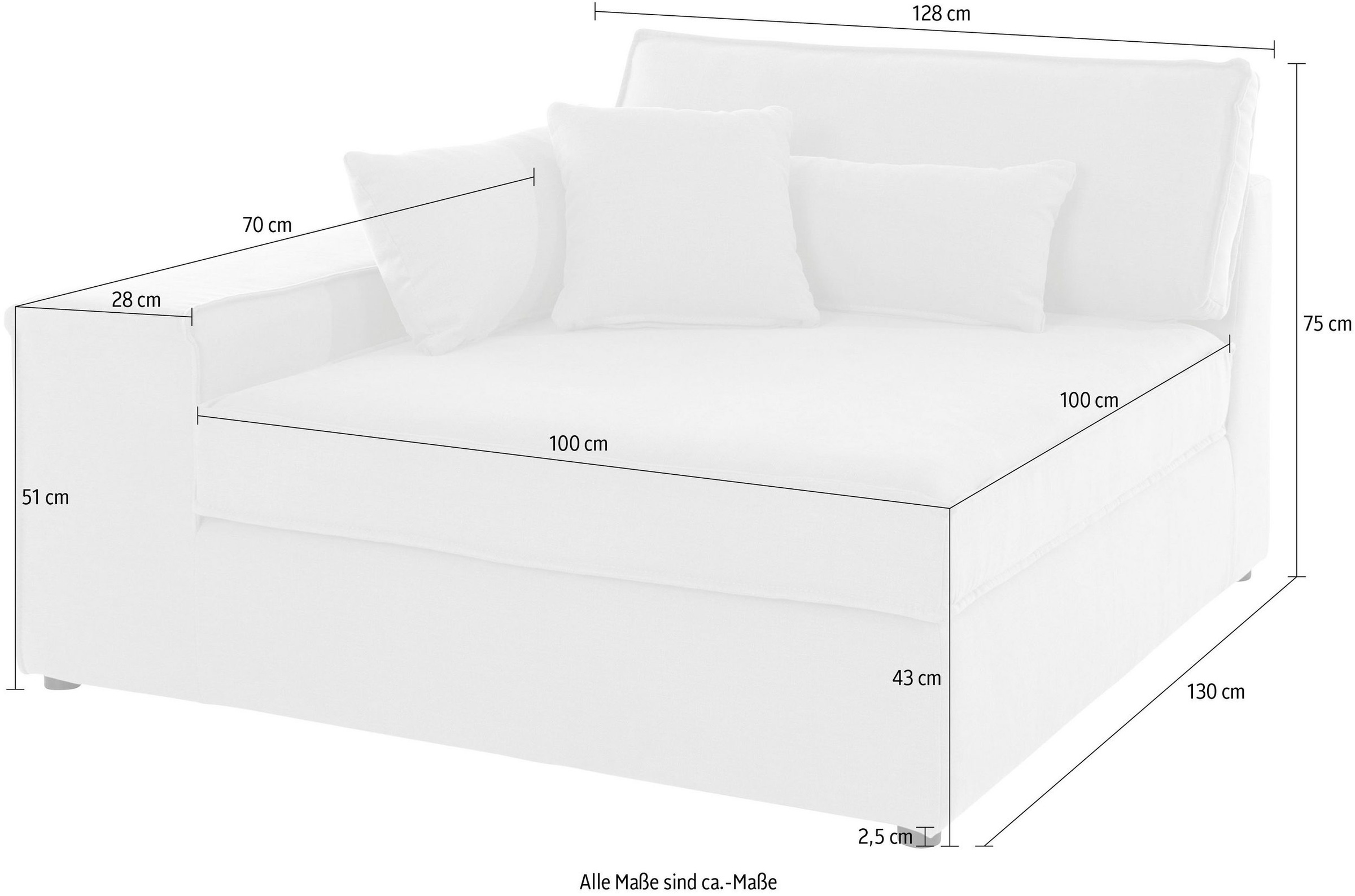 RAUM.ID Sofaelement »Enid«, als Teil eines Modulsofas, fester Sitzkomfort