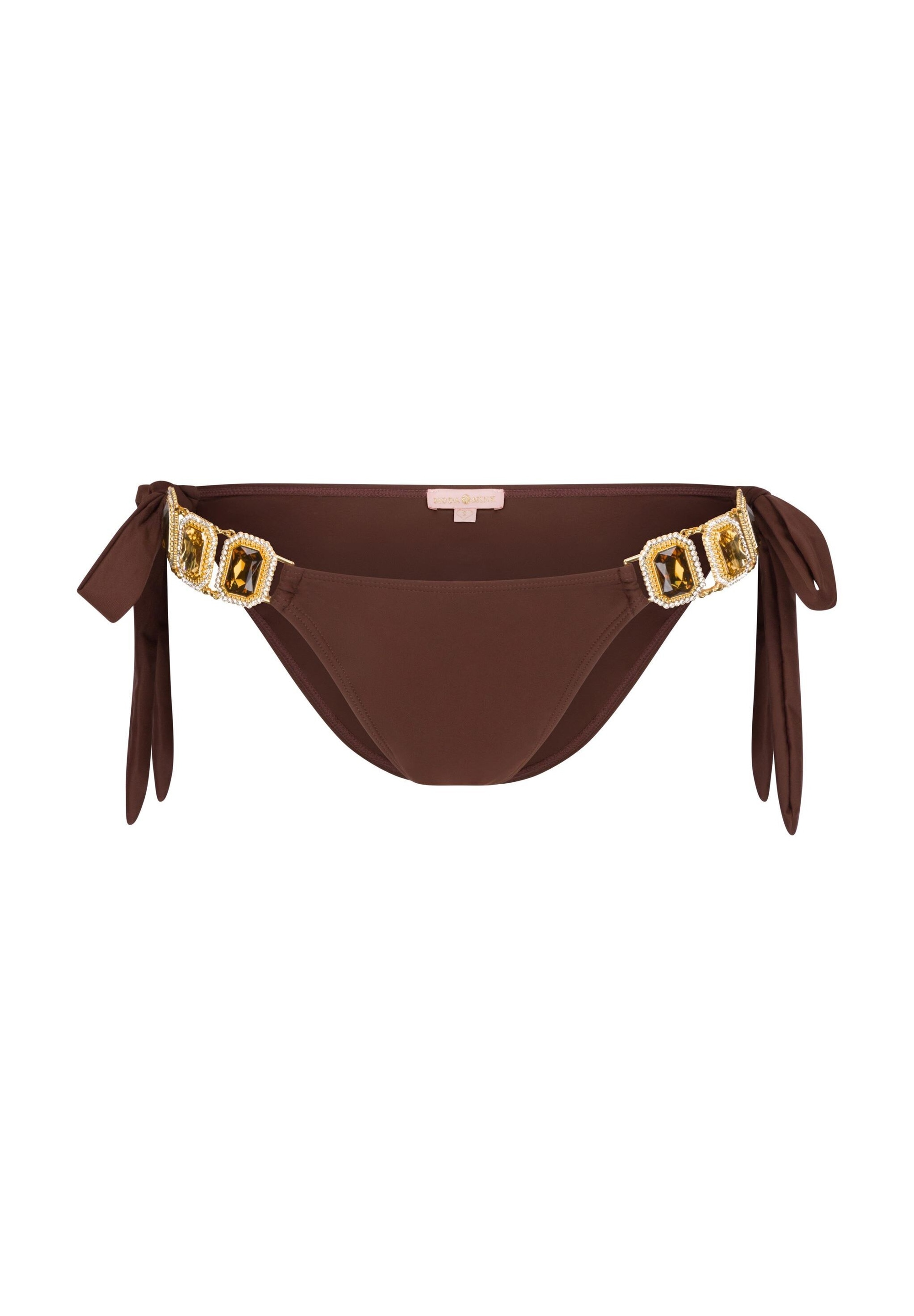 Moda Minx Bikini-Hose »Boujee«, (1 St., Panty), mit seitlicher Bindung und funkelnden Steinbesatz