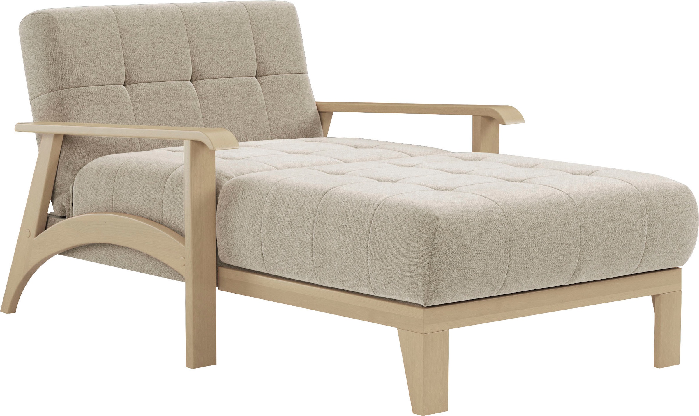 sit&more Recamiere »Billund«, Armlehnen aus Buchenholz in natur, verschiedene Bezüge und Farben