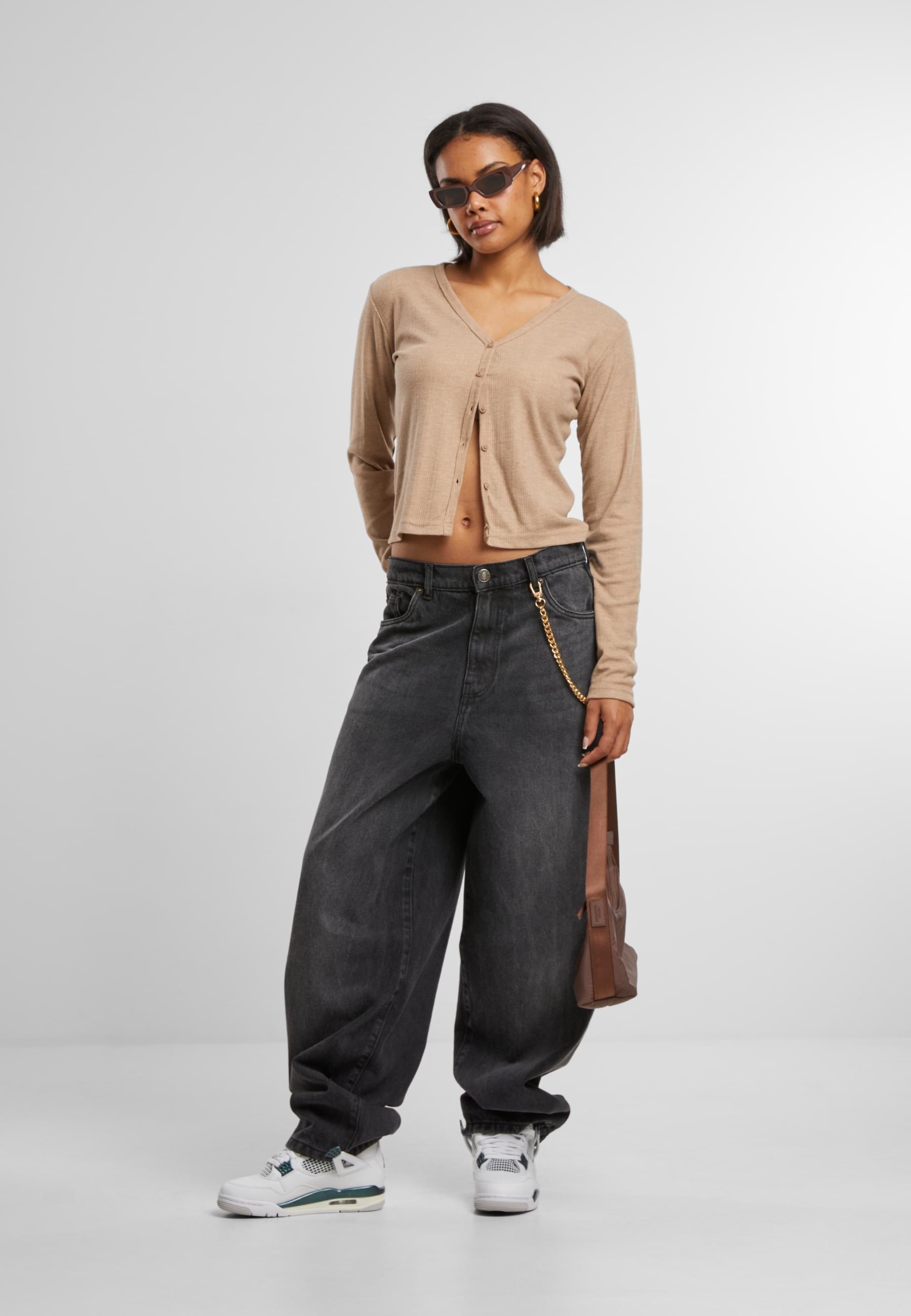 URBAN CLASSICS Strickjacke »Urban Classics Ladies Rib Cardigan«