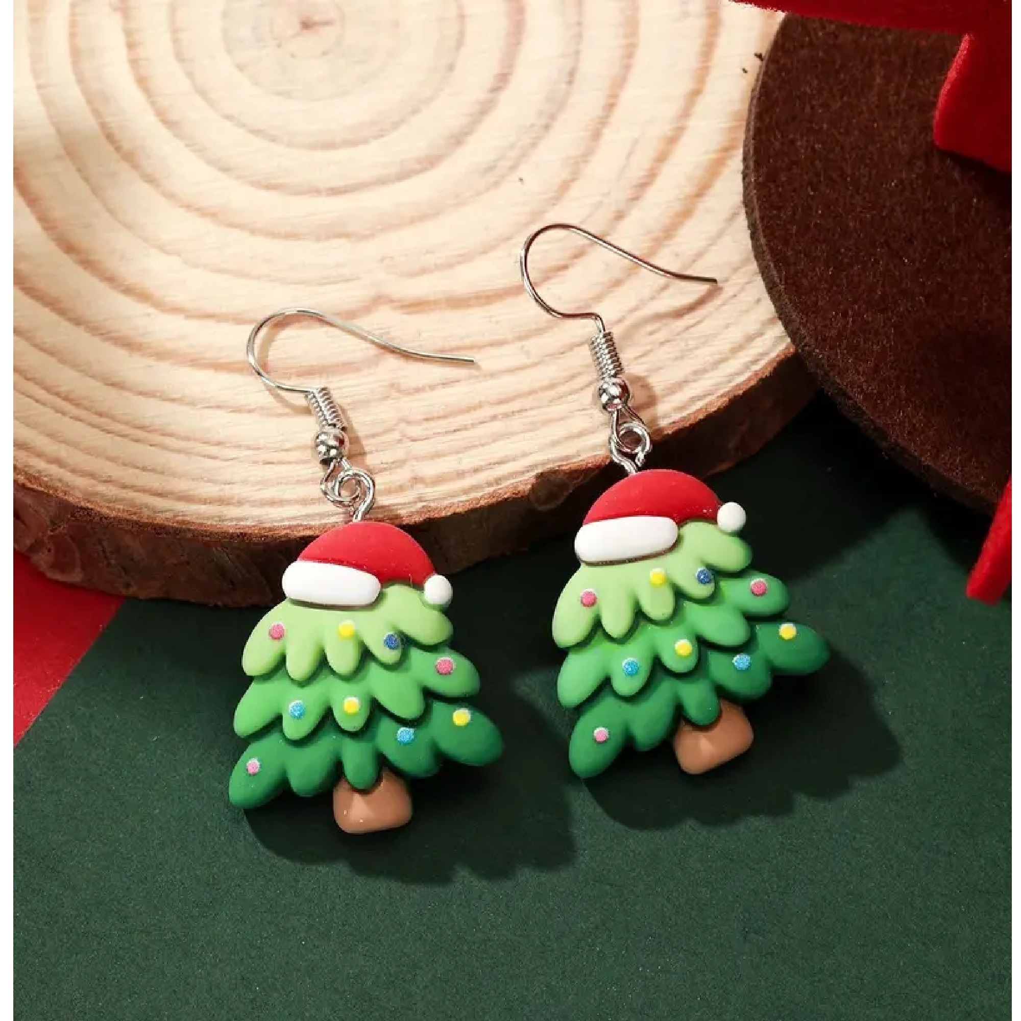 Adelia´s Paar Ohrhänger »Weihnachtsschmuck Ohrringe Ohrhänger Weihnachtsbaum aus Harz«, Weihnachtsschmuck Ohrhänger Weihnachtsbaum aus Harz