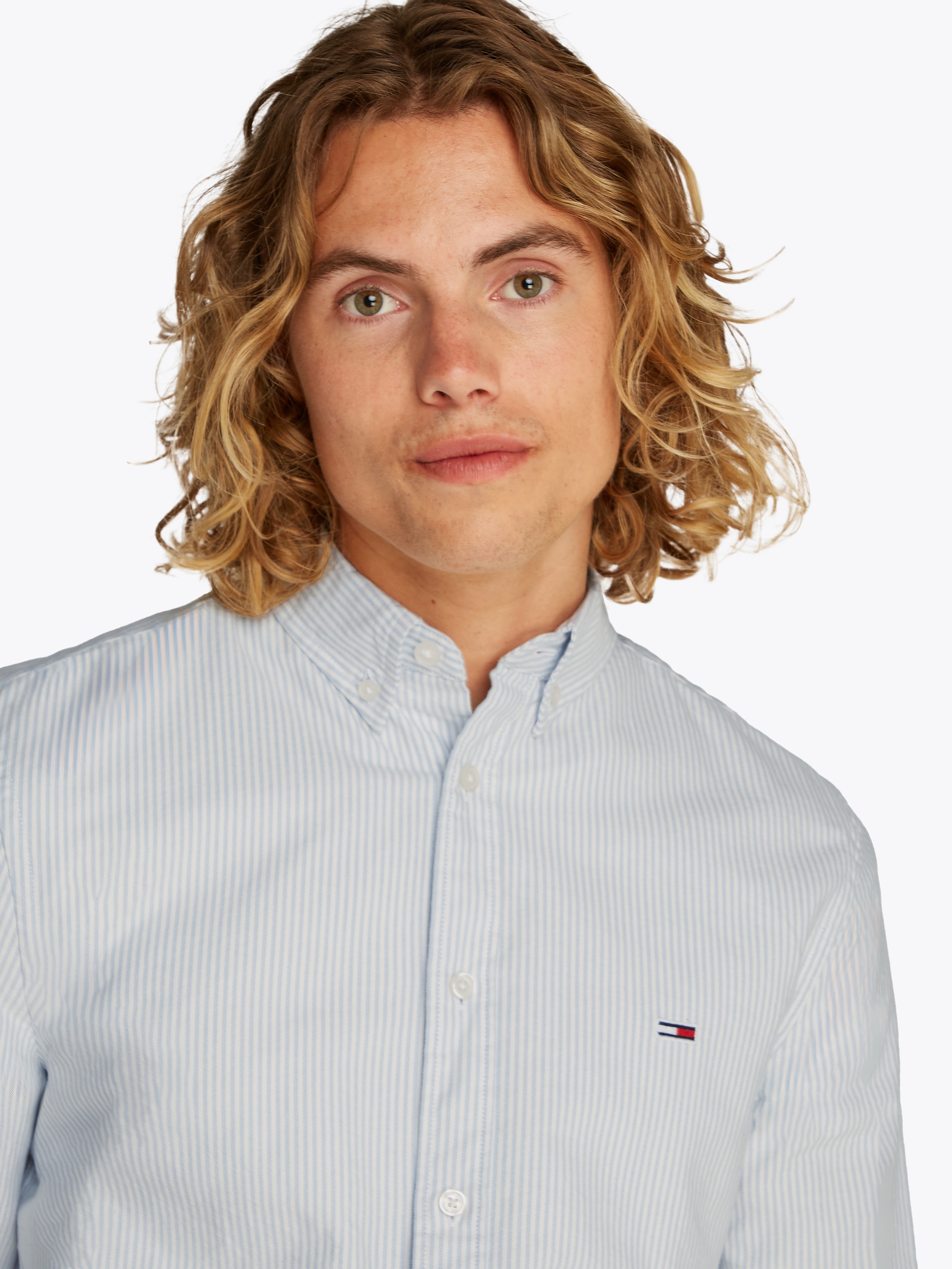 Tommy Jeans Langarmhemd "TJM SLIM STRIPE OXFORD SHIRT EXT", Mit Button-Down günstig online kaufen