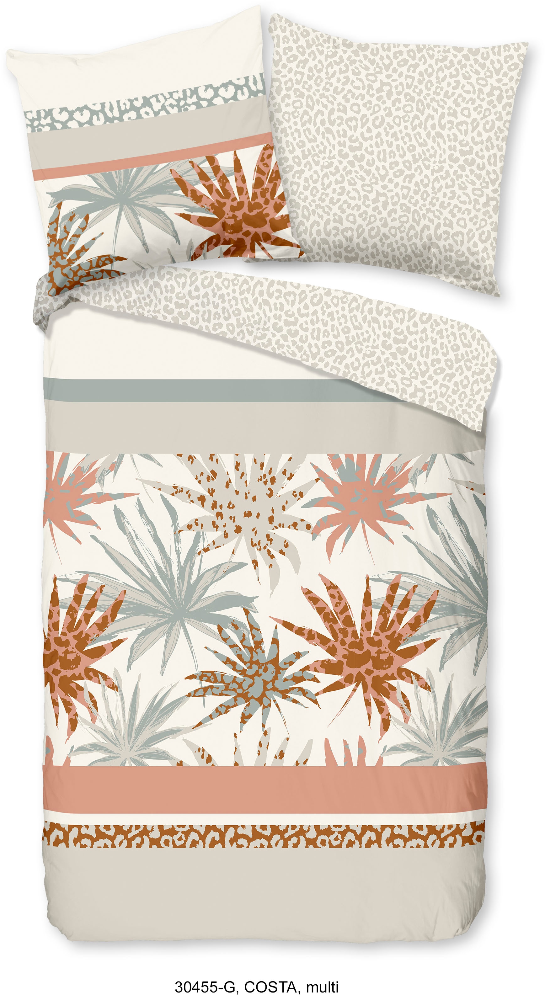 good morning Wendebettwäsche »Costa«, Baumwolle, Renforcé, 135x200, Reißverschluss, Wendeoptik, Simple, Sand