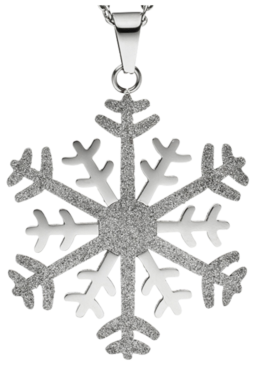 JOBO Kette mit Anhänger »Schneeflocke«, Edelstahl bicolor 42 cm 46 cm