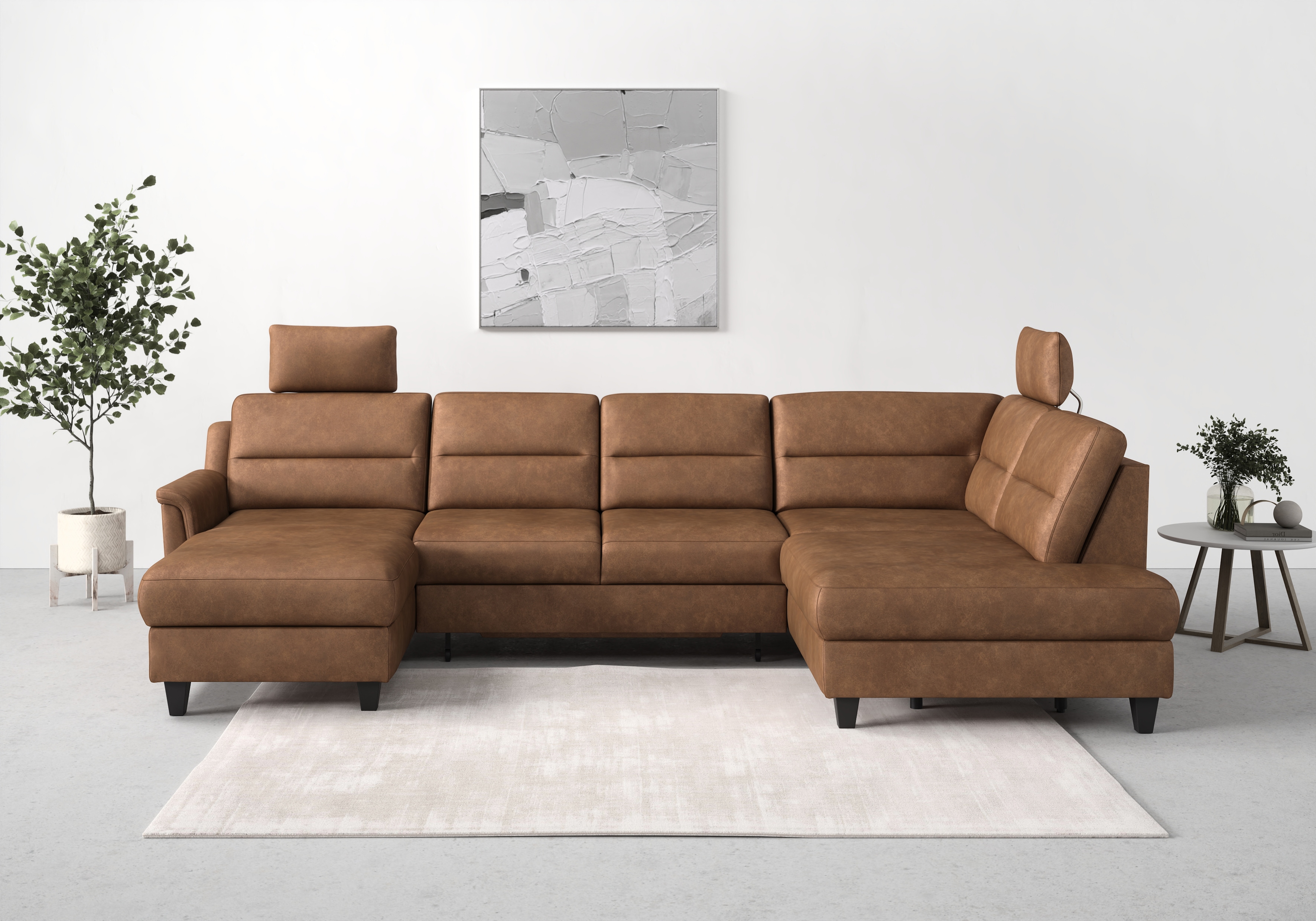 sit&more Wohnlandschaft "Farö U-Form" inklusive Federkern, wahlweise mit Schlaffunktion und Bettkasten