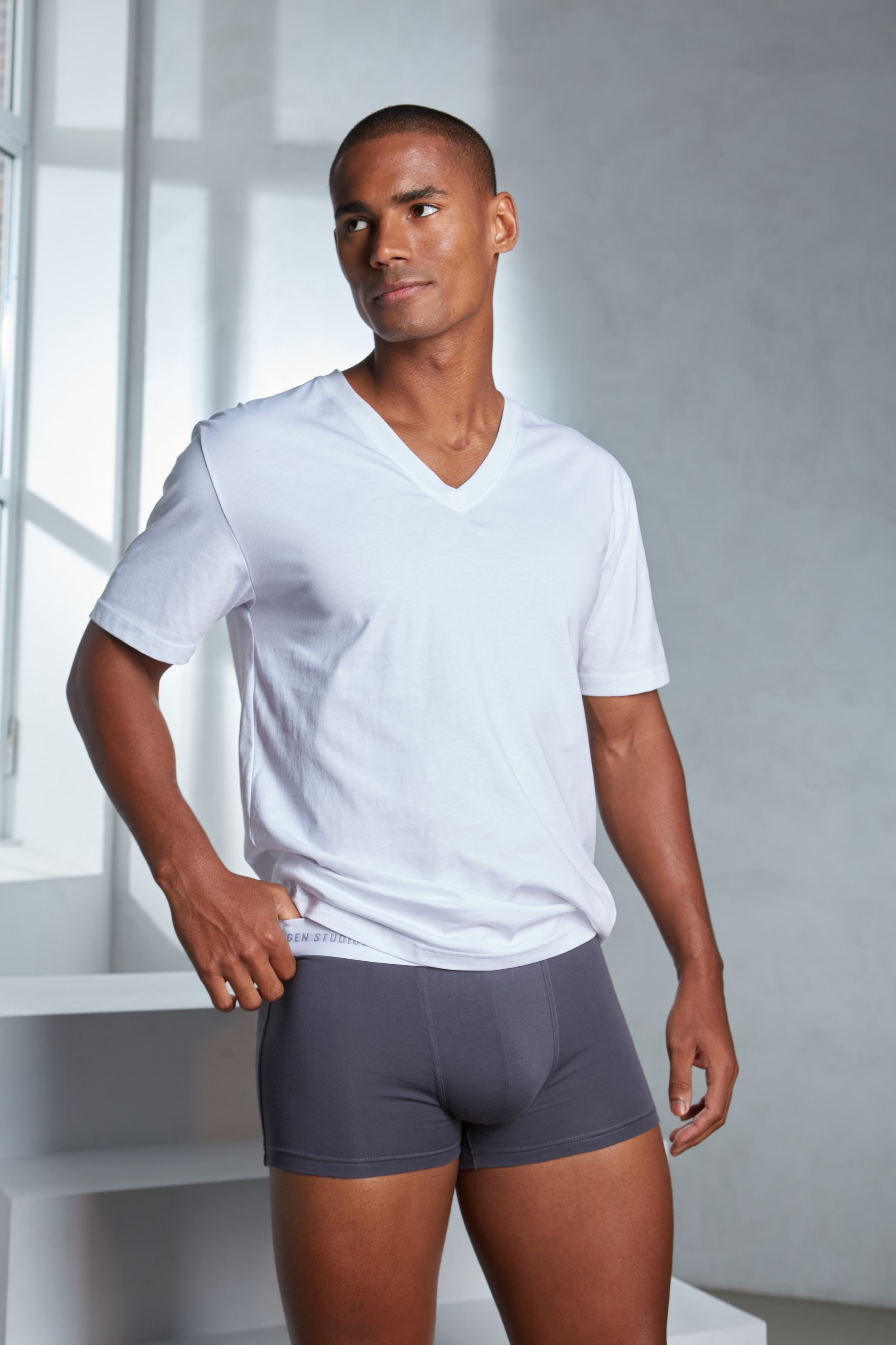 Copenhagen Studios Boxer »Boxershorts für Herren«, (Packung, 3 St., 3er Pack), mit weißem Logo-Bund
