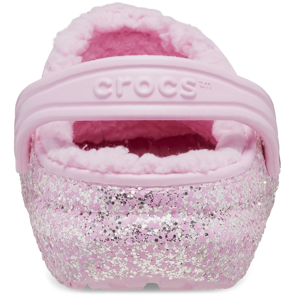 Crocs Hausschuh »Classic Lined Glitter Clog K«, mit Fersenriemchen