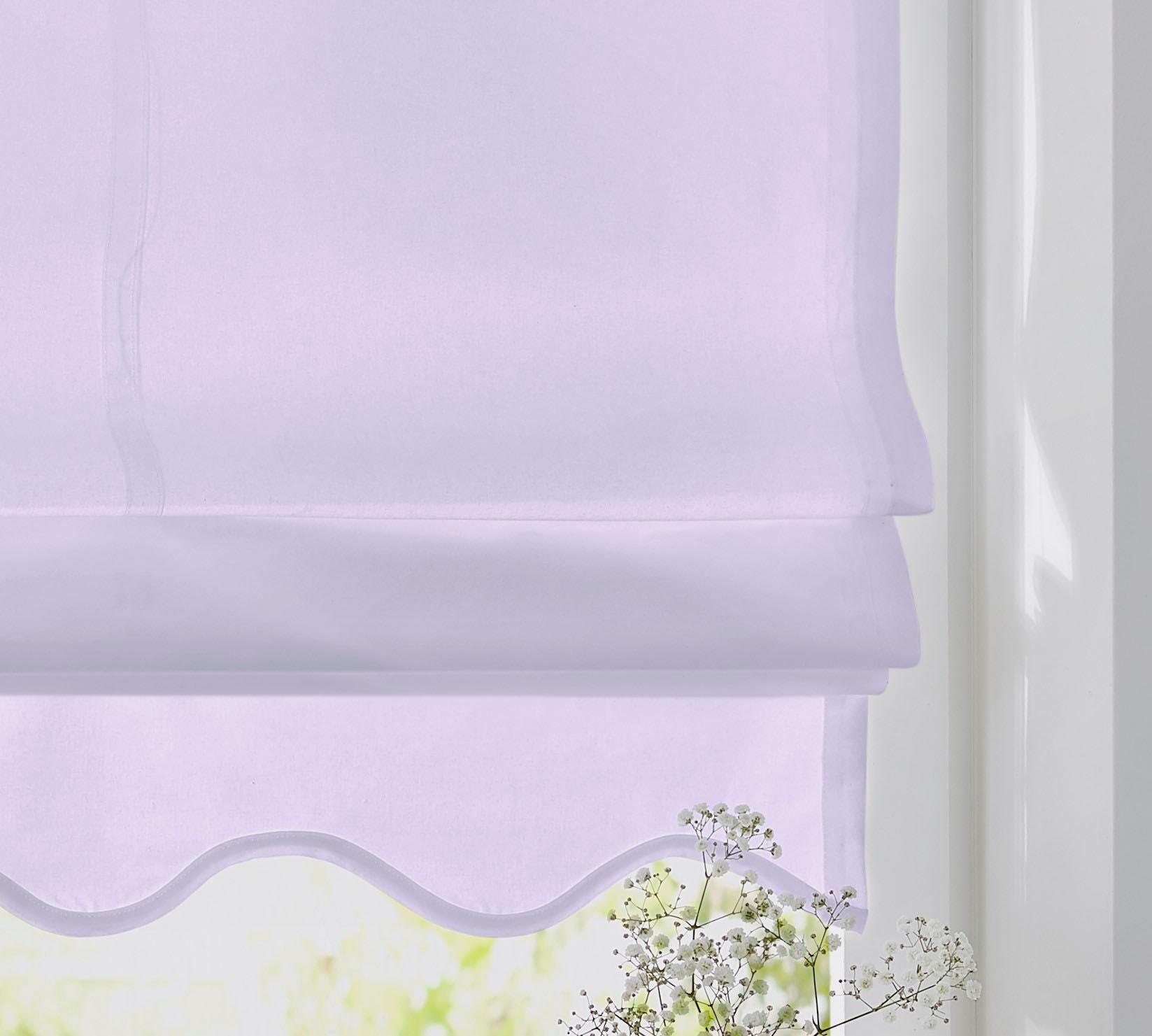 Kutti Raffrollo »Olivia« mit Hakenaufhängung ohne Bohren freihängend blickdicht, Baumwolle, Hakenaufhängung