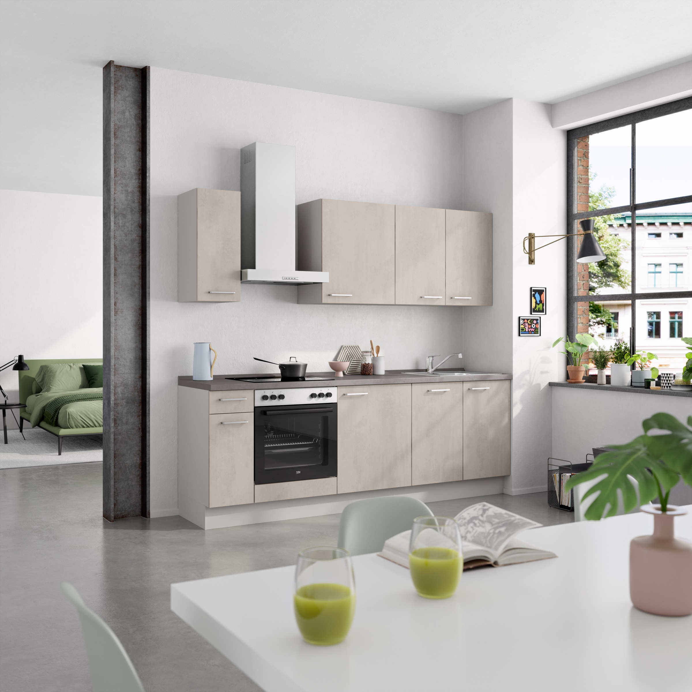 nobilia® 1100000002199 »"Riva I", NEU: individuell anpassbar mit gratis Profi-Beratung« vormontiert, Breite 240 cm, Ausrichtung wählbar, wahlw. mit E-Geräten