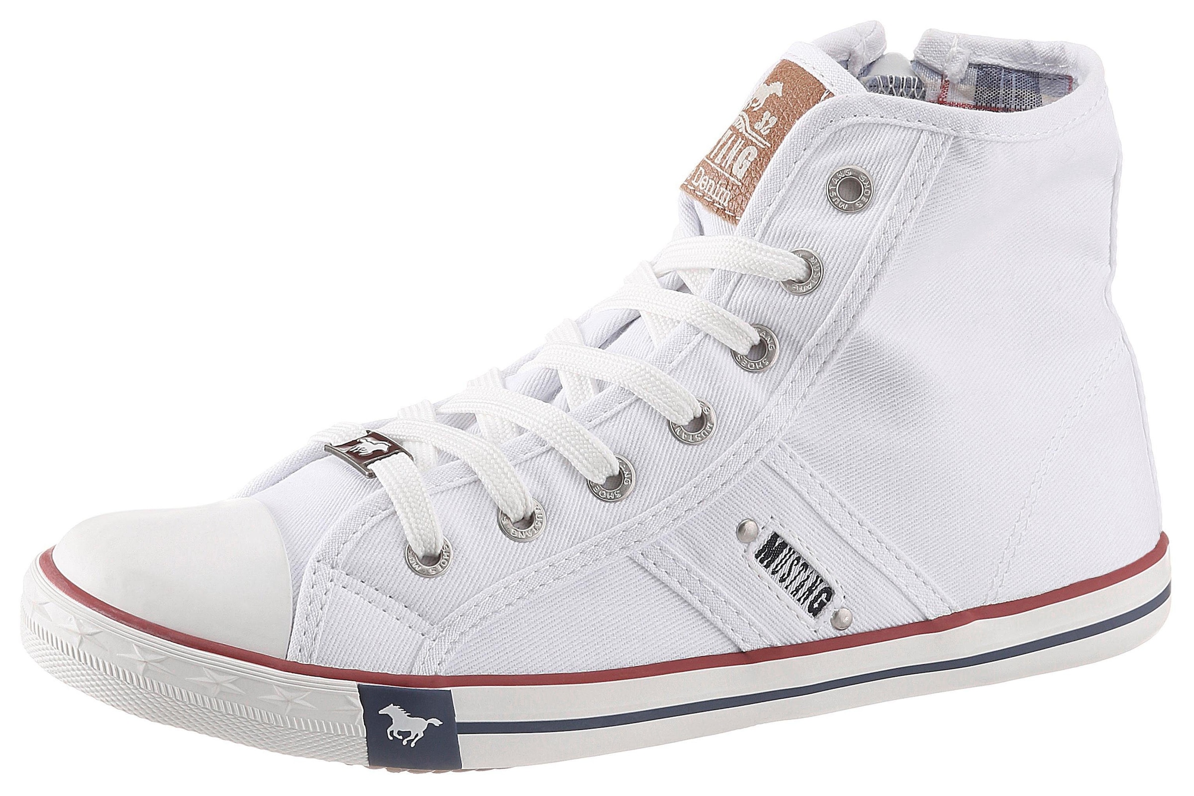 Mustang Shoes Sneaker, High Top-Sneaker, Schnürschuh mit Label in der Laufs günstig online kaufen