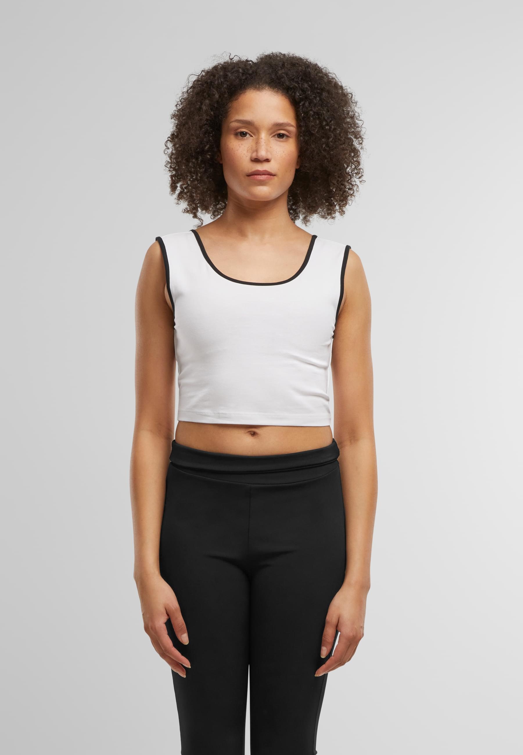 URBAN CLASSICS T-Shirt »Urban Classics Ladies Contrast Cropped Top«, (1 tlg.)