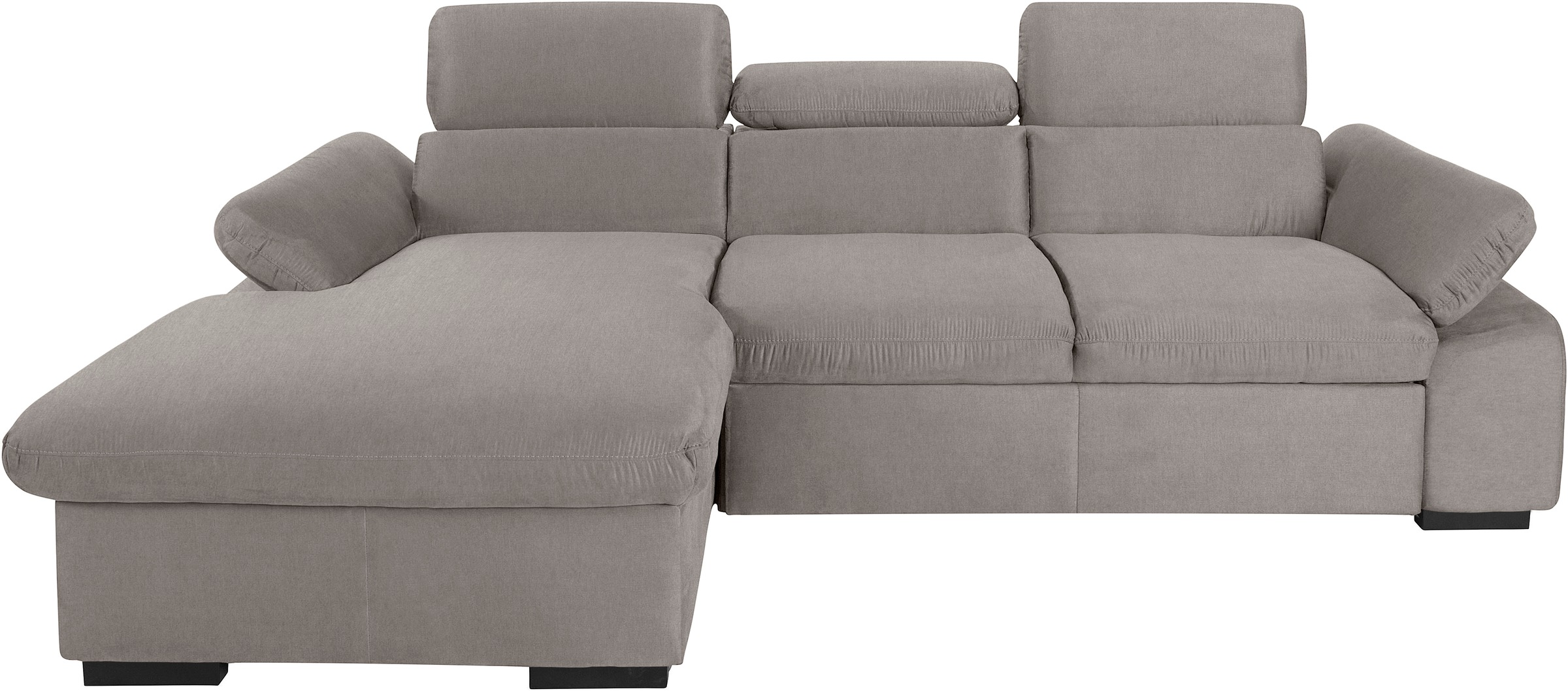 COTTA Ecksofa »Lola L-Form mit Kopfteilfunktion & Hocker«, (Set, mit Hocker), wahlweise mit Bettfunktion, Bettkasten & Armteilverstellung