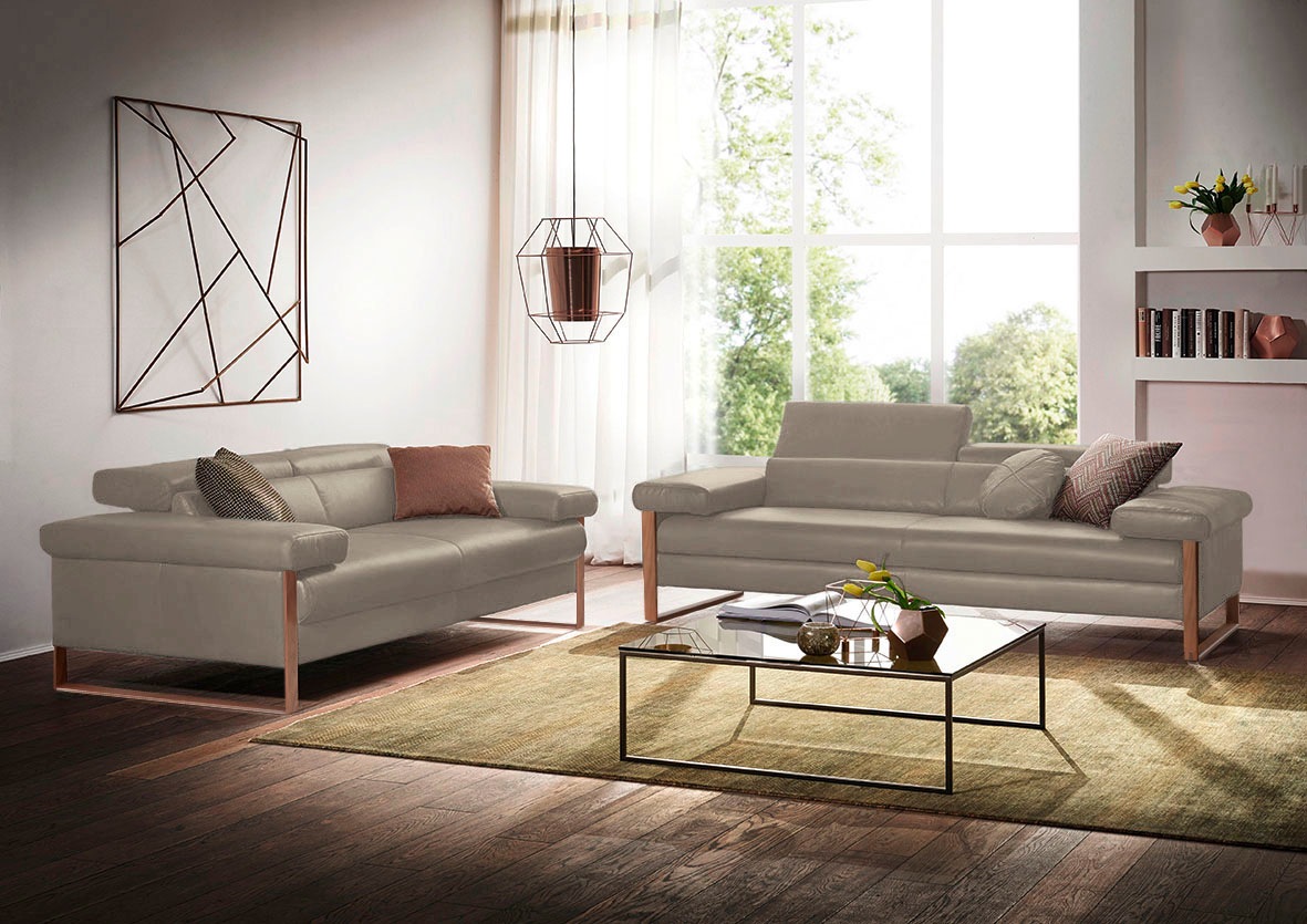 W.SCHILLIG 2-Sitzer »finn«, German Design Award 2016, Fußgestell Nussbaum natur, Breite 210 cm