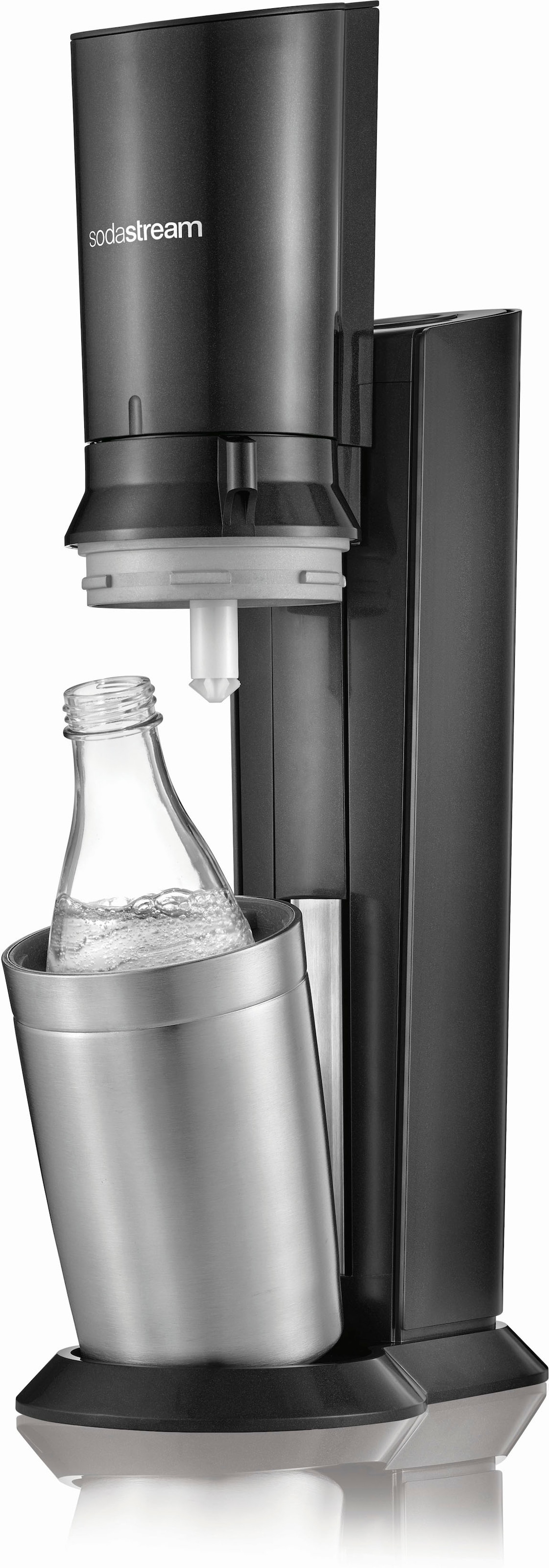 SodaStream Wassersprudler »»Crystal« Mega-Bundle«, (7 tlg.), Wassersprudler, CO2-Zyl., Glaskaraffen, Abtropfhalter, Flaschenbürste