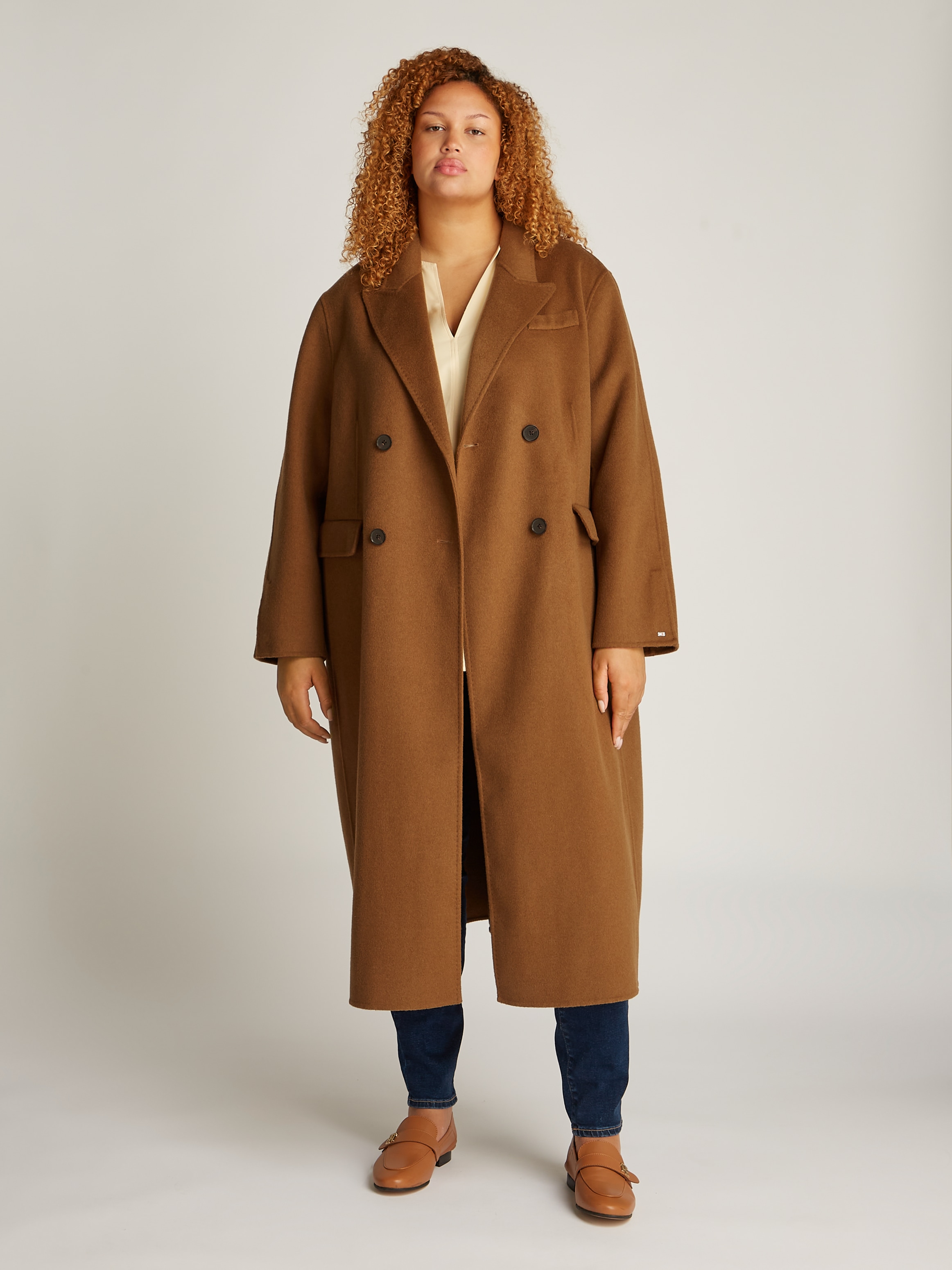 Tommy Hilfiger Curve Kurzmantel "CRV DF WOOL BLEND DB COAT", Große Größen