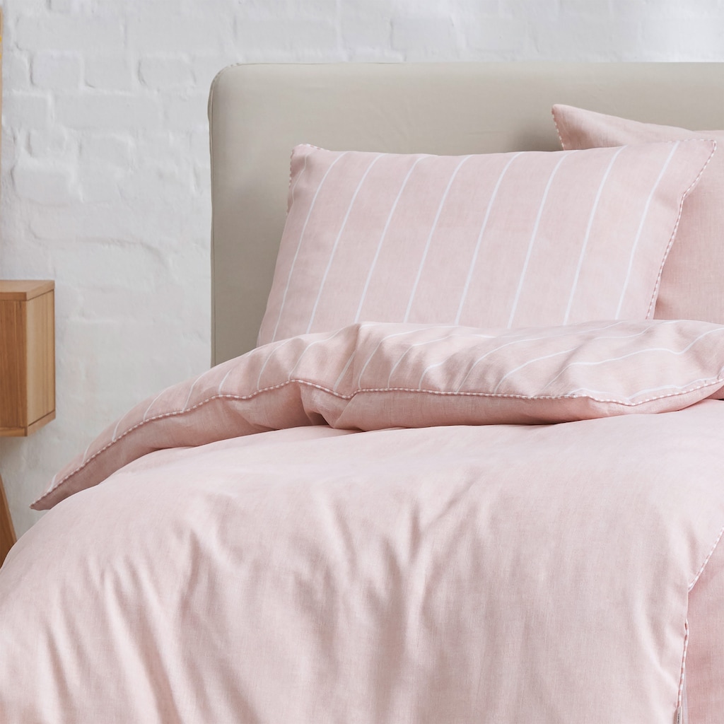 Esprit Bettwäsche »Harp Stripe«, (2 tlg.), in Renforce Qualität, 100% Baumwolle (BCI Better Cotton Initiative), Bett- und Kopfkissenbezug mit Reißverschluss, Winter- und Sommerbettwäsche