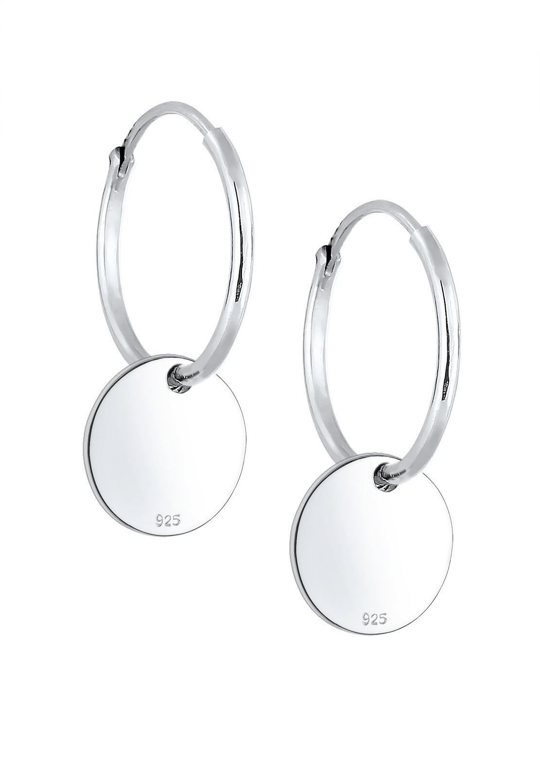 Elli Paar Creolen »Creolen Sterne Astro Geo Coin Bi-Color 925 Silber«