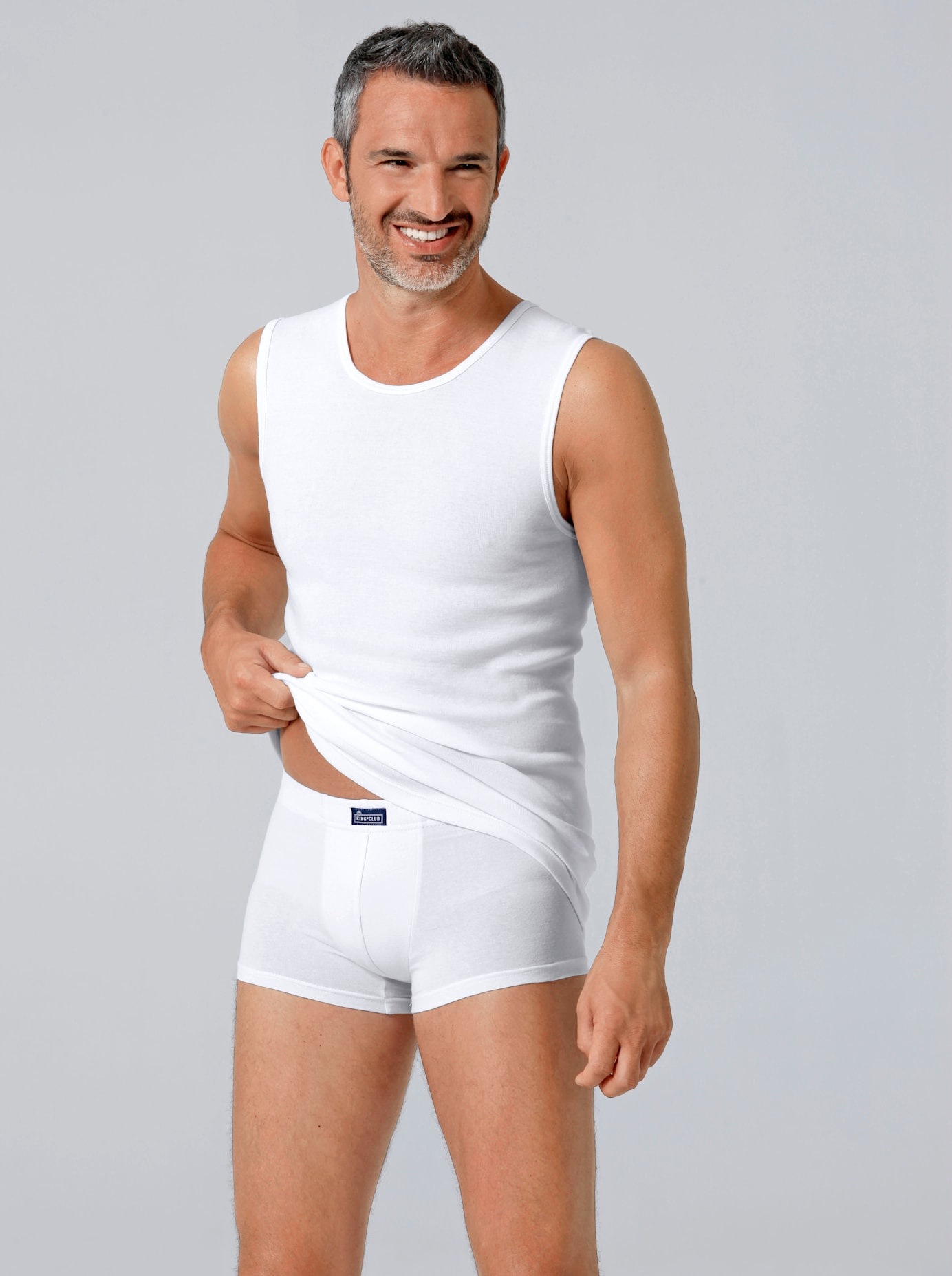 KINGS CLUB Herren Unterhemd, Gr. 7, weiß, 100% Baumwolle, Unterhemden