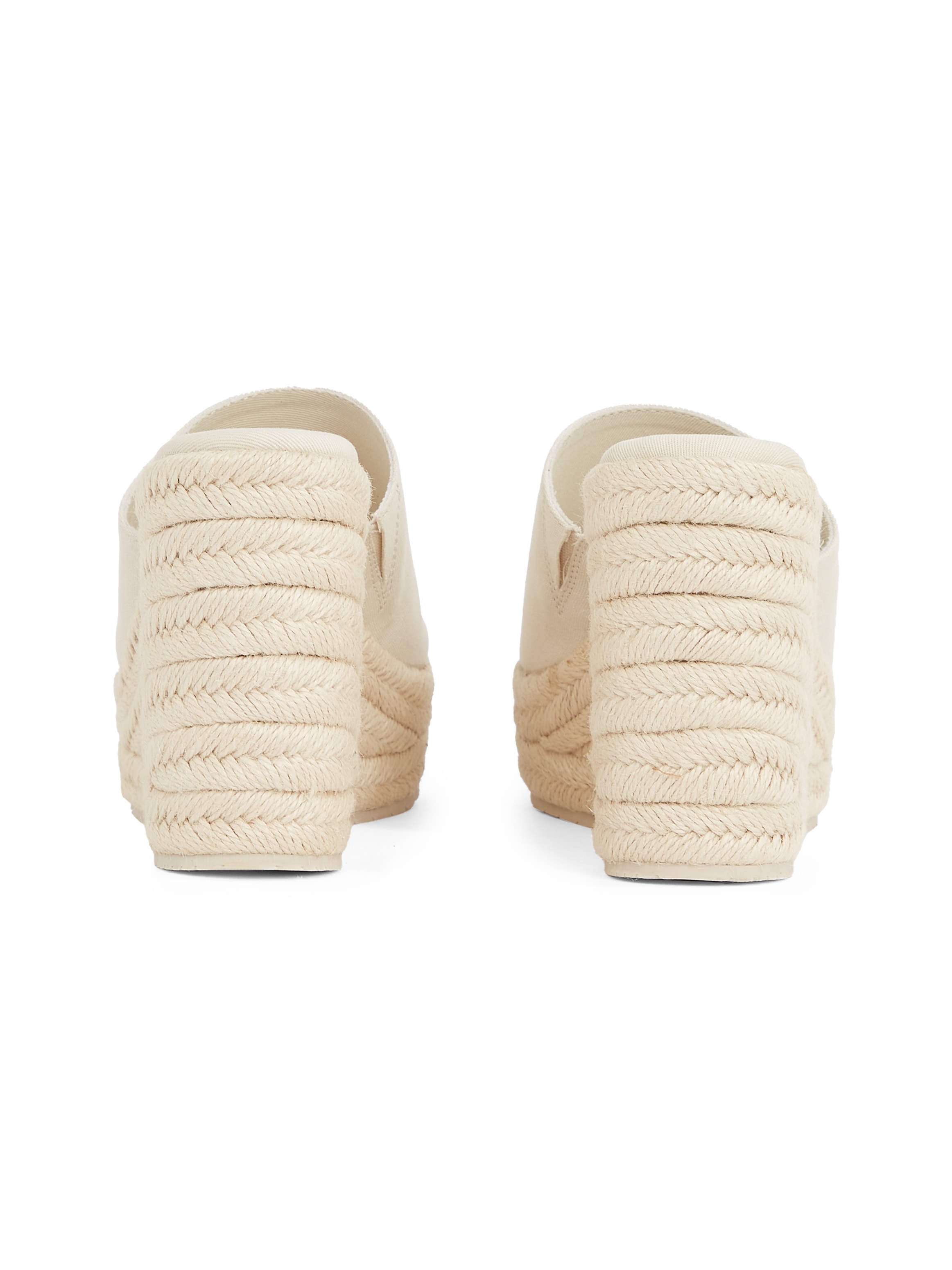 Calvin Klein Jeans Keilpantolette »WEDGE ROPE SLIDE MG«, Sommerschuh, Plateausohle, Urlaubsschuh mit Bastverzierung