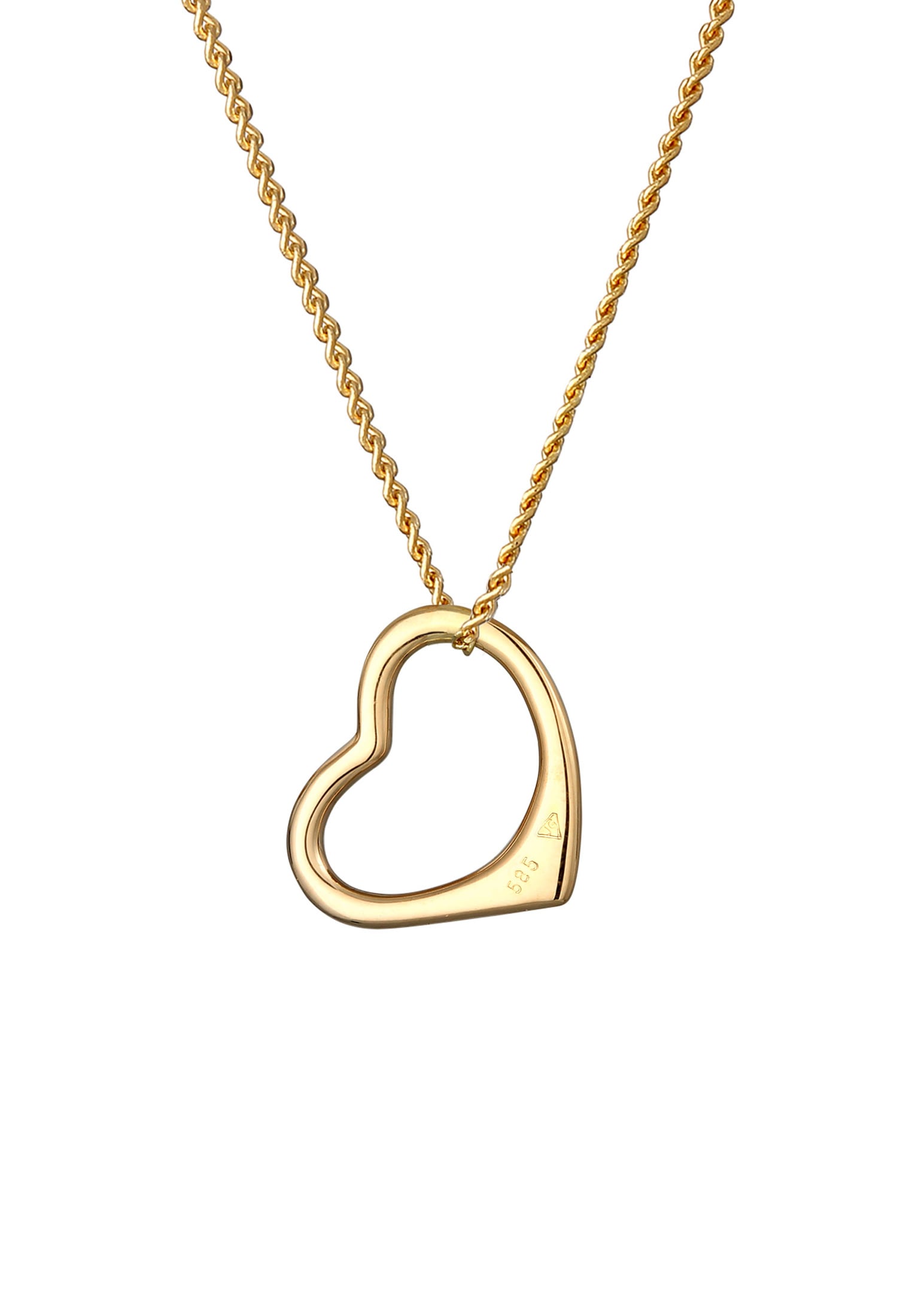 Elli Premium Kette mit Anhänger »Herz Liebe Klassisch Hochwertig 585 Gelbgold«