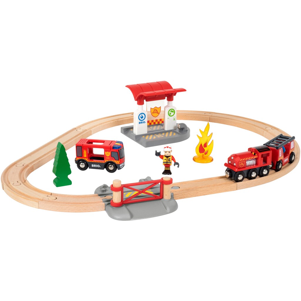 BRIO® Spielzeug-Eisenbahn »BRIO® WORLD, Feuerwehr Set«, (Set)