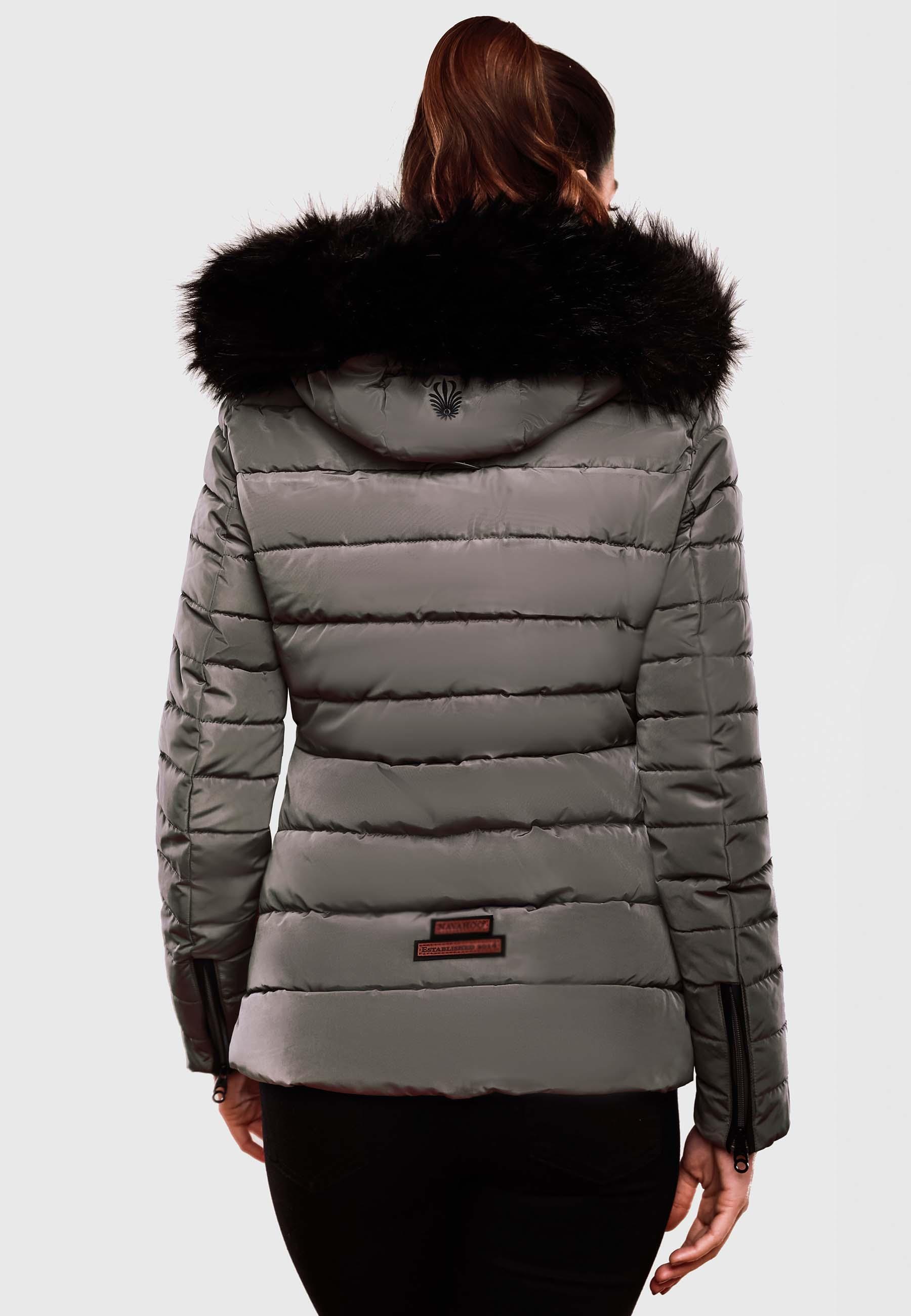 Navahoo Winterjacke »Wisteriaa«, mit Kapuze, Warm gefütterte Steppjacke mit Kunstfell-Kapuze