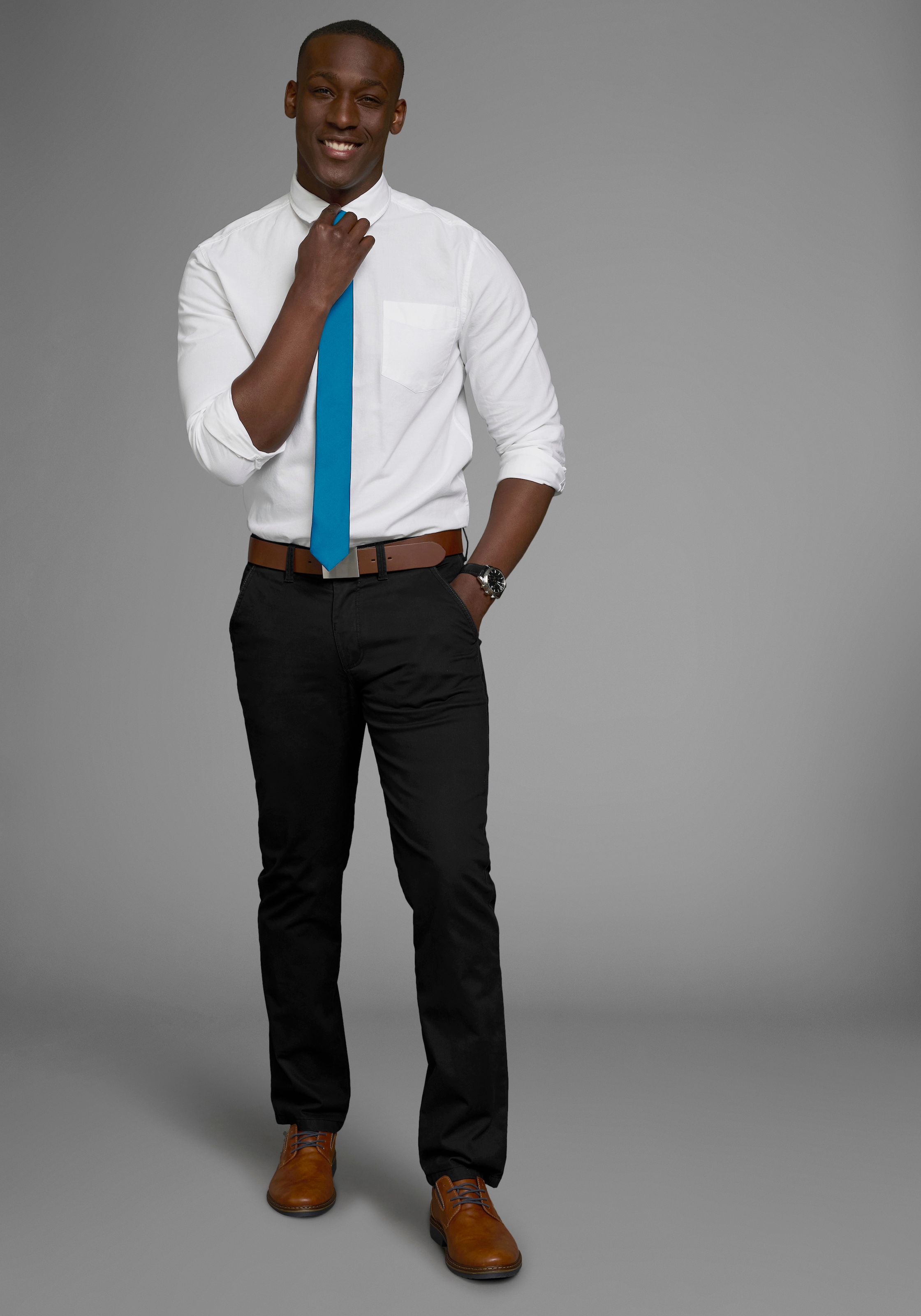 Man's World Krawatte in klassischen Farben & Slim-Breite - neue Farben bordeaux & petrol